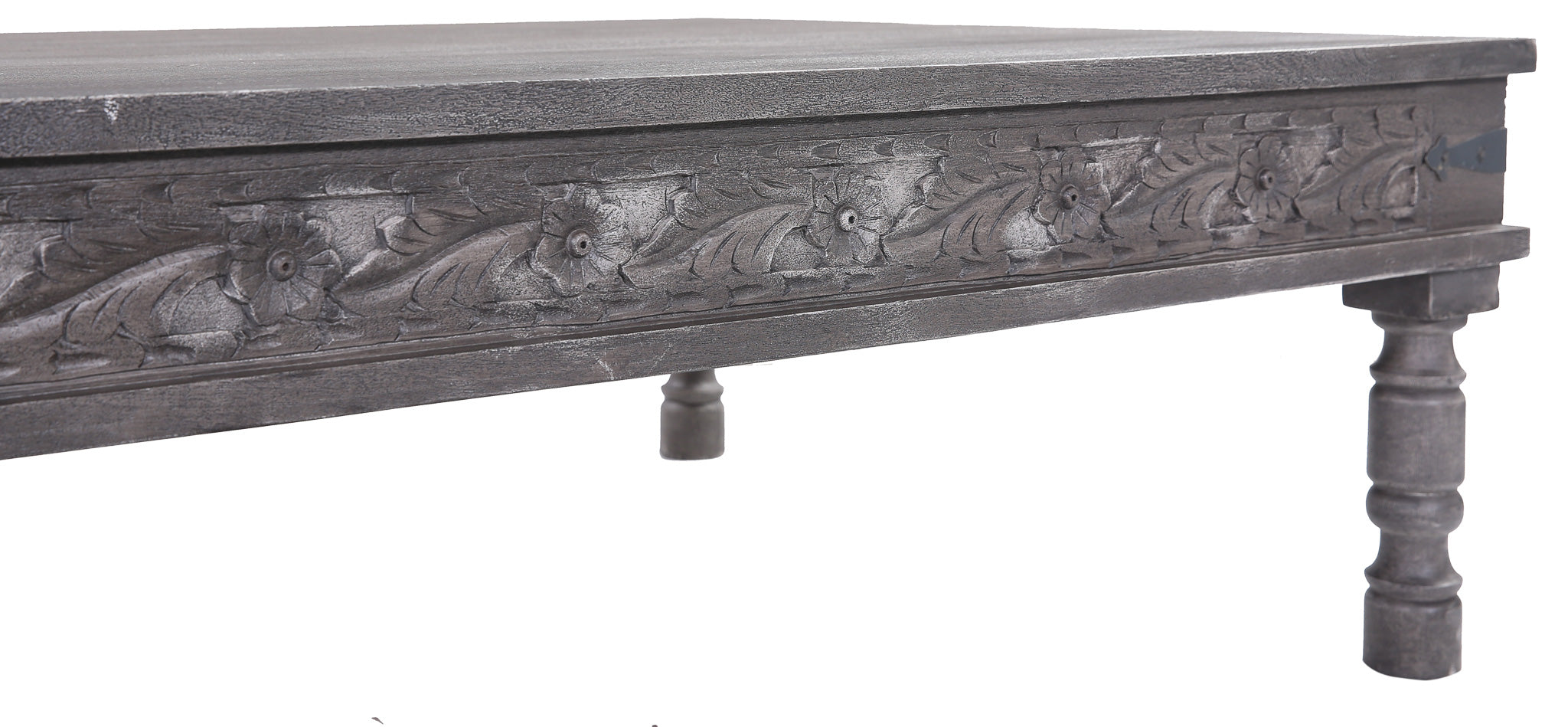 Emin Nomad Wooden Rectangular Coffee Table in Distressed Grey Finish in Accent Tables by VMInnovations