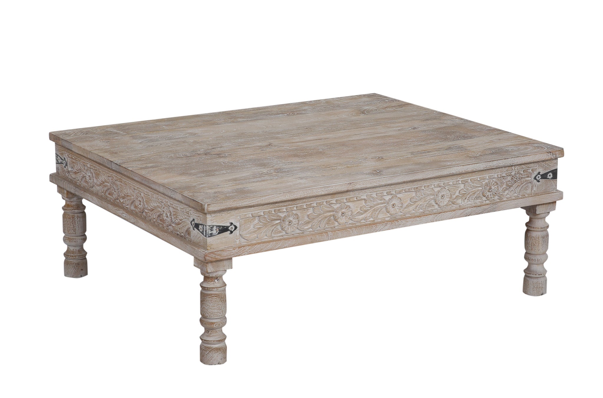 Emin Nomad Wooden Rectangular Coffee Table in Distressed Natural Finish in Accent Tables by VMInnovations