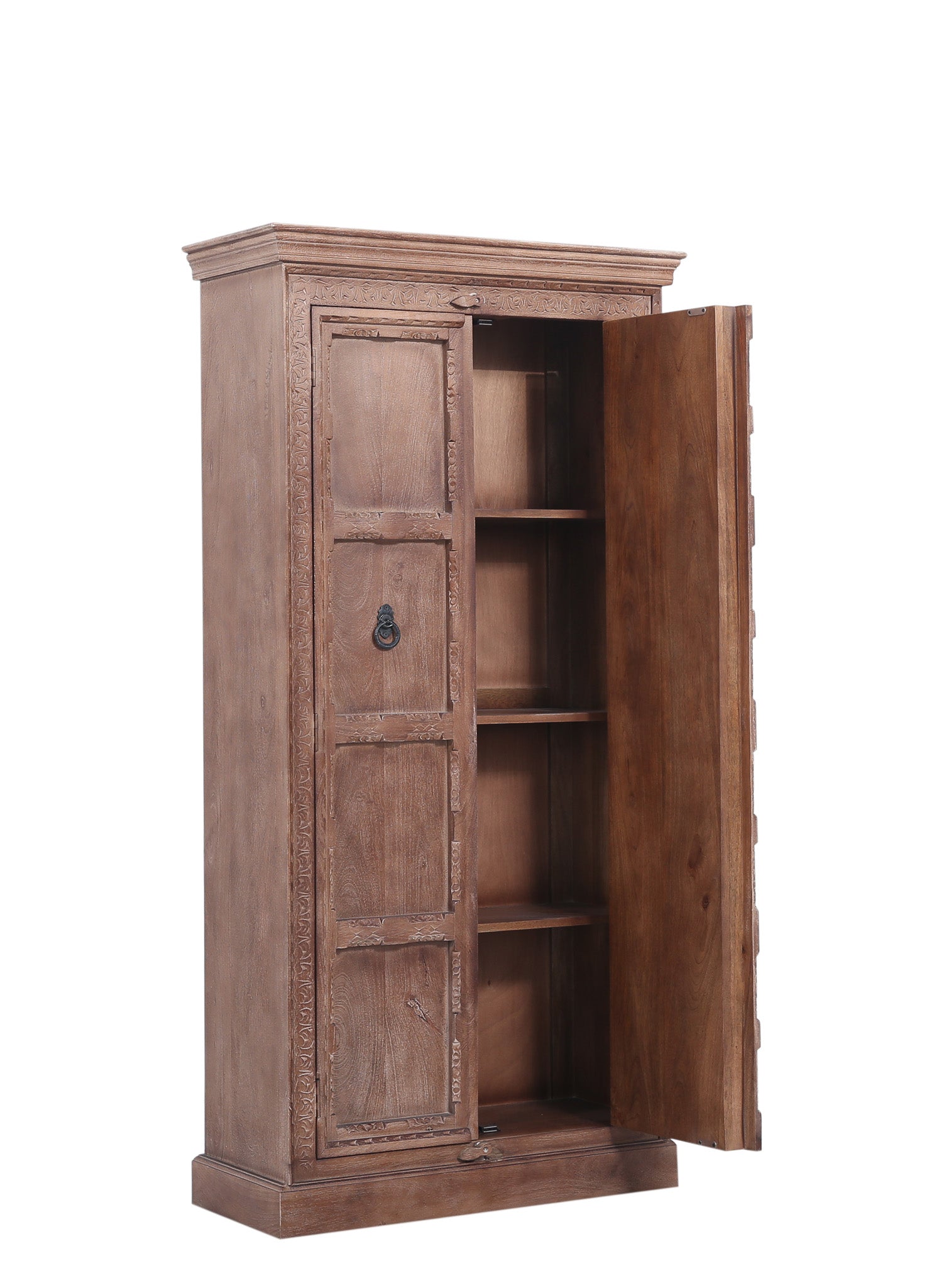 Mahala Nomad Wooden Cabinet in Distressed Brown Finish in Cabinets by VMInnovations