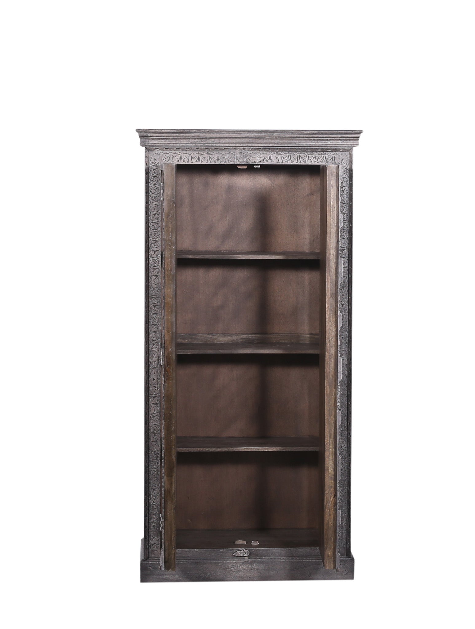 Mahala Nomad Wooden Cabinet in Distressed Grey Finish in Cabinets by VMInnovations