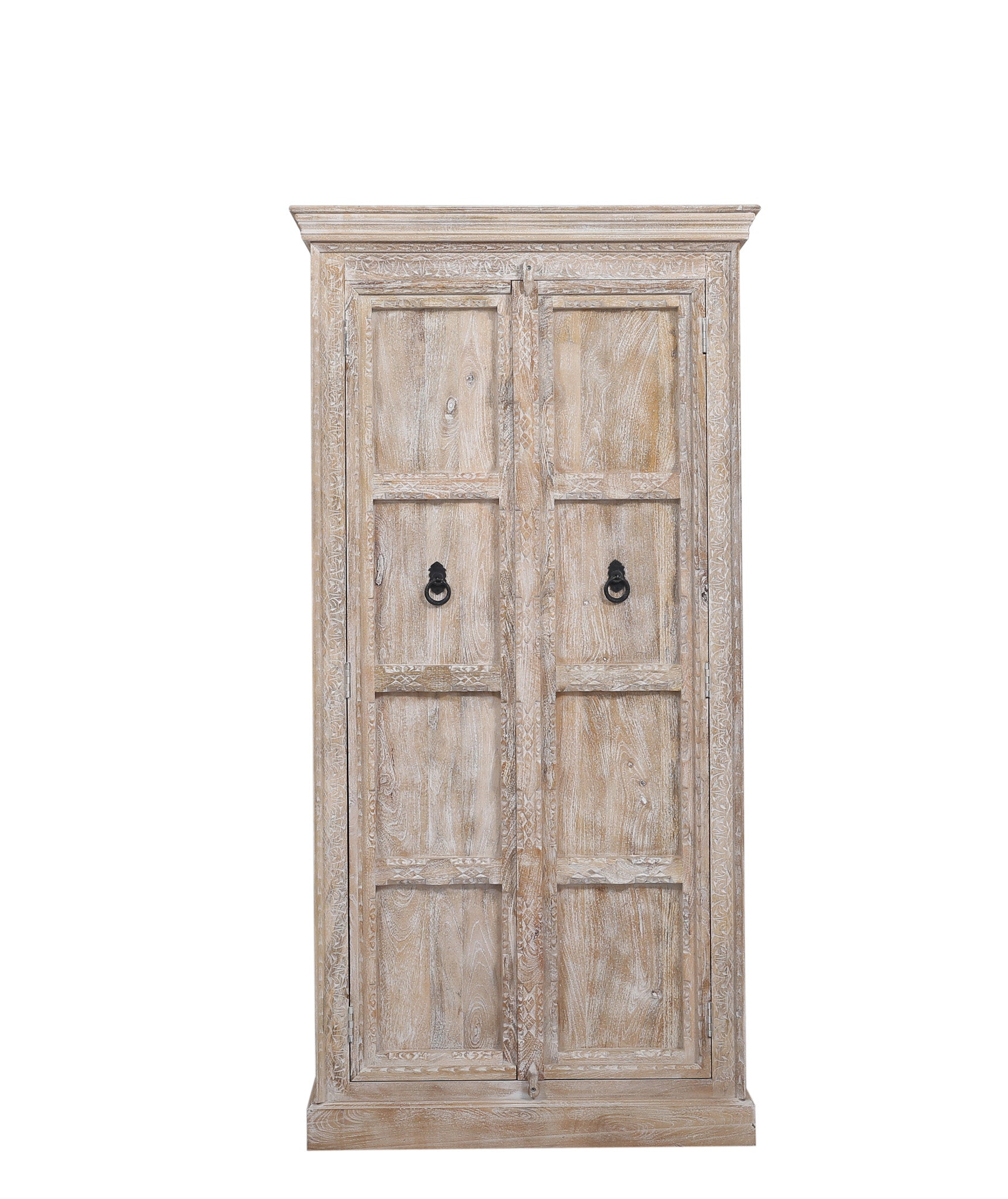 Mahala Nomad Wooden Cabinet in Distressed Natural Finish in Cabinets by Maven Lane