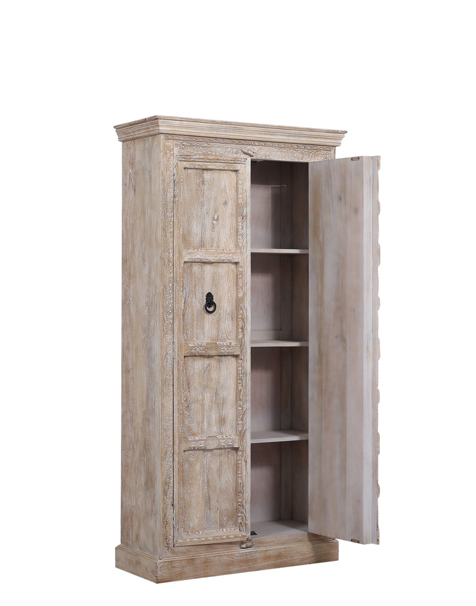 Mahala Nomad Wooden Cabinet in Distressed Natural Finish in Cabinets by VMInnovations