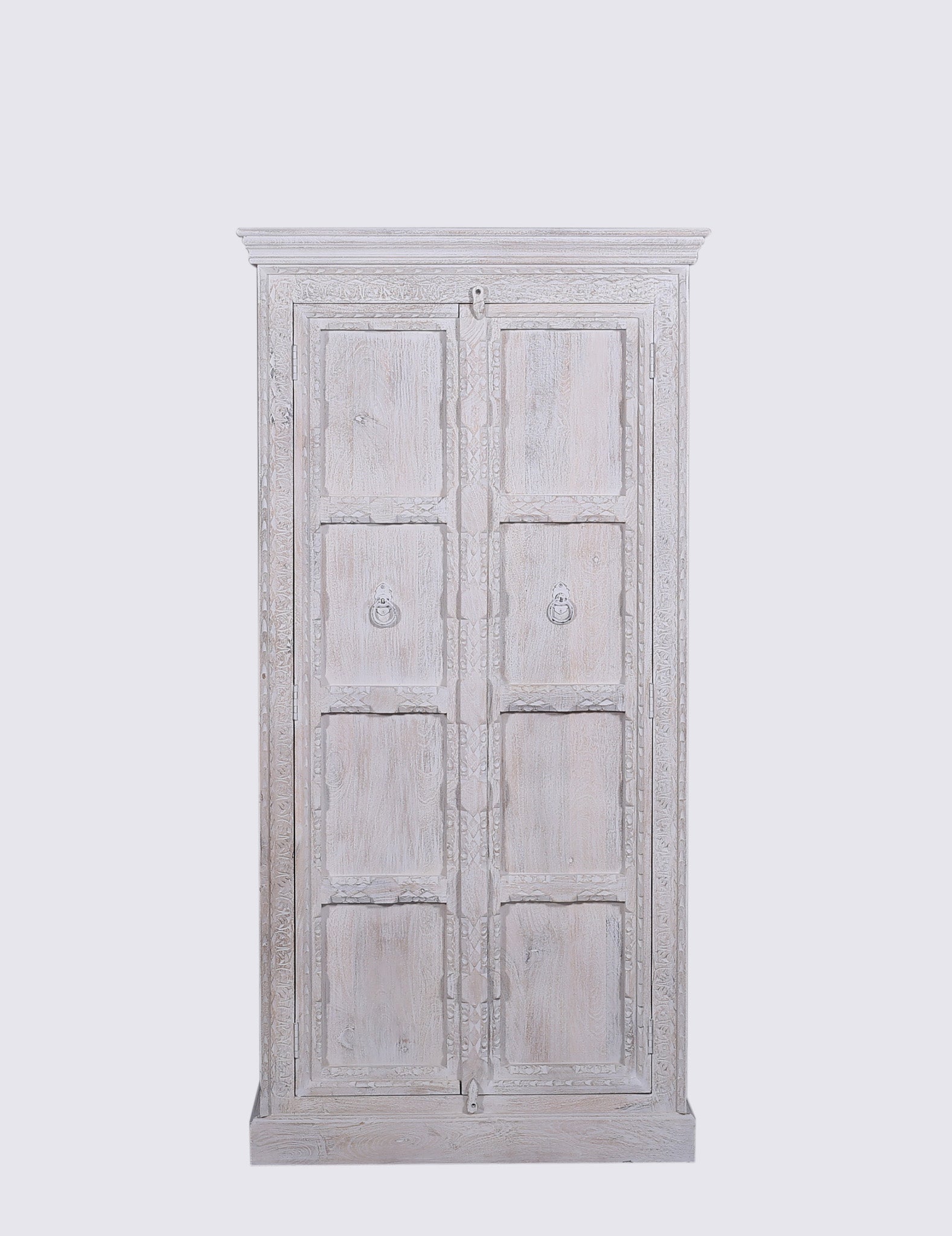 Mahala Nomad Wooden Cabinet in Distressed White Finish in Cabinets by VMInnovations