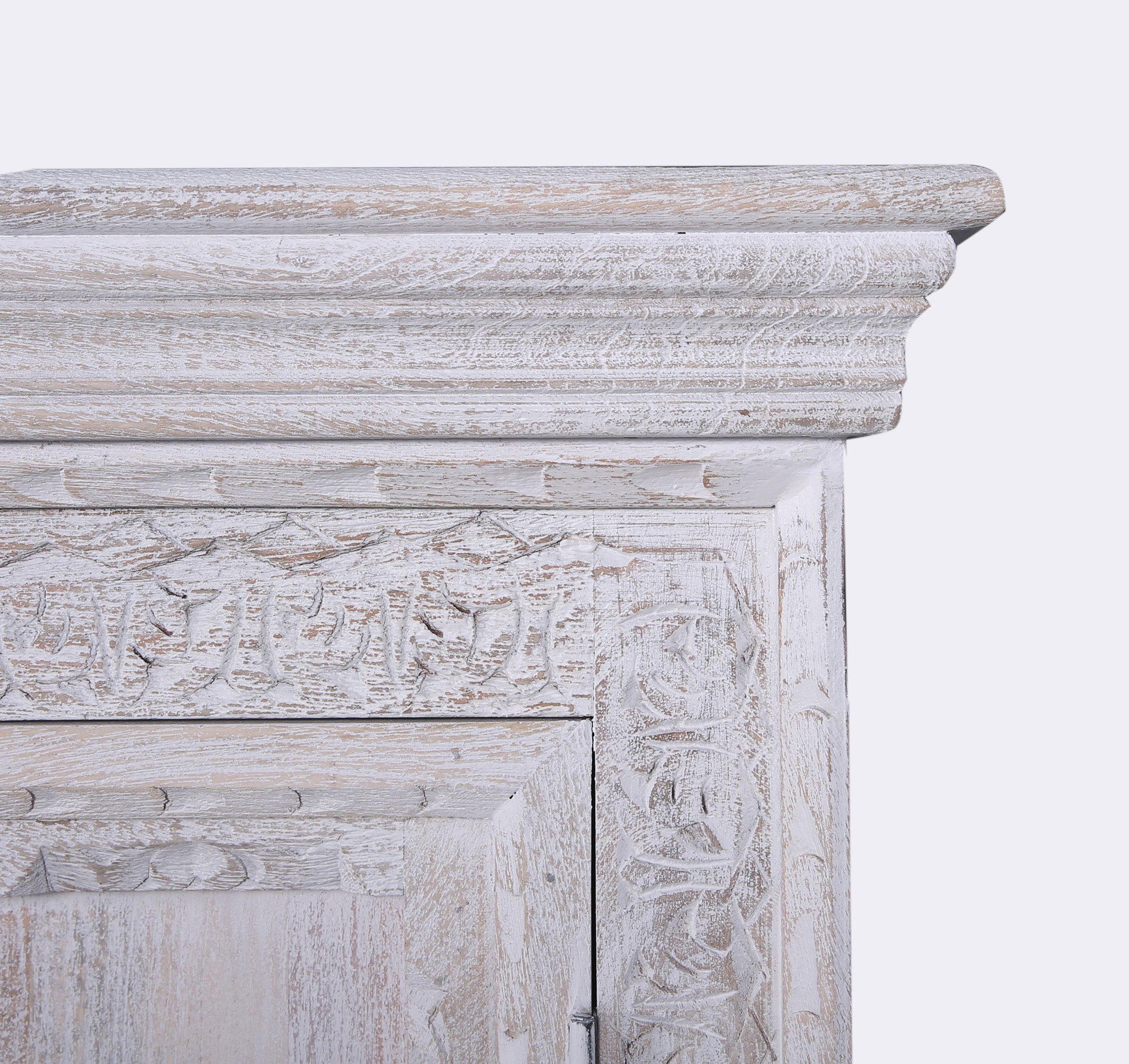 Mahala Nomad Wooden Cabinet in Distressed White Finish in Cabinets by VMInnovations