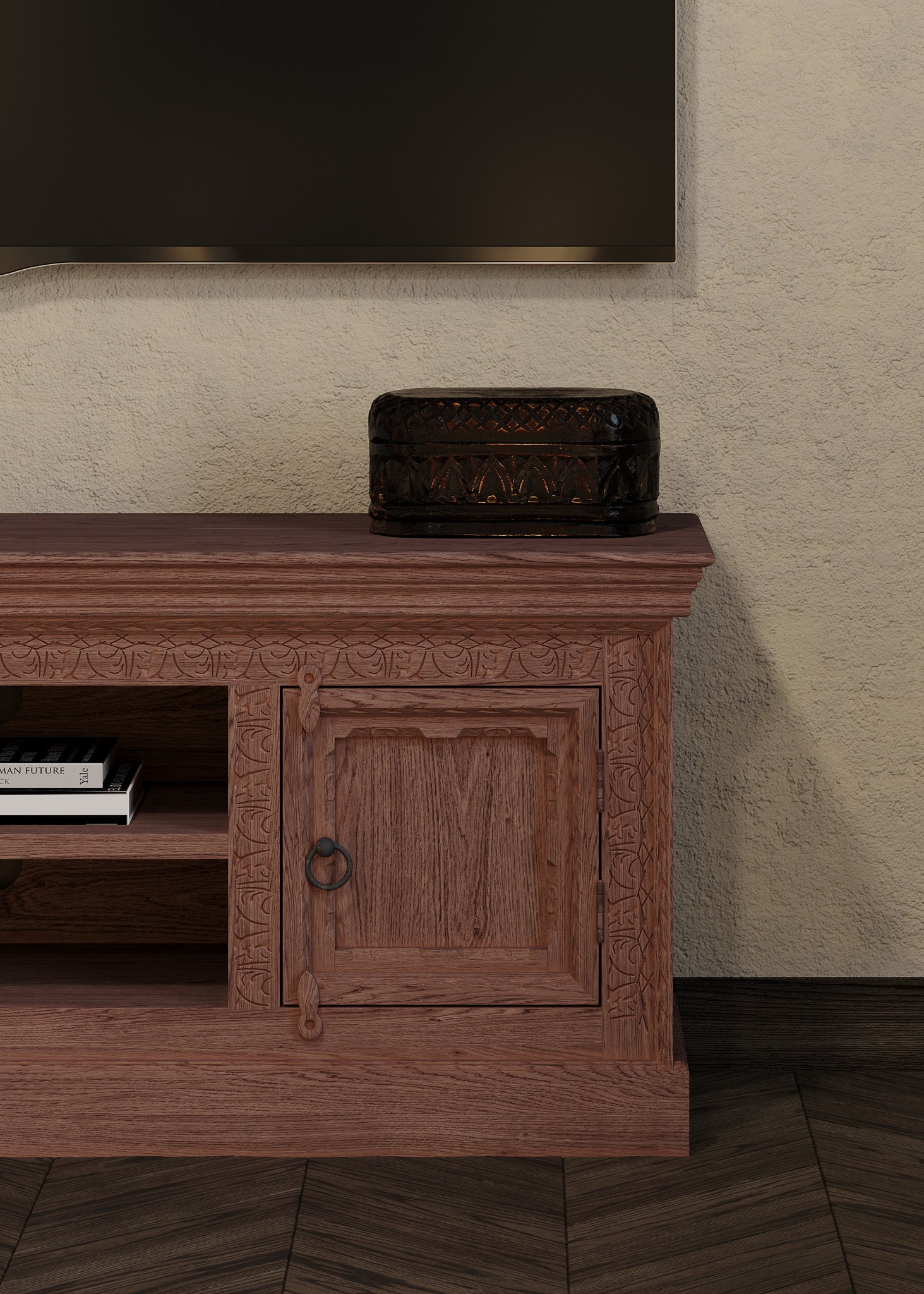 Mahala Nomad Wooden Media Unit in Distressed Brown Finish in Media Units by VMI