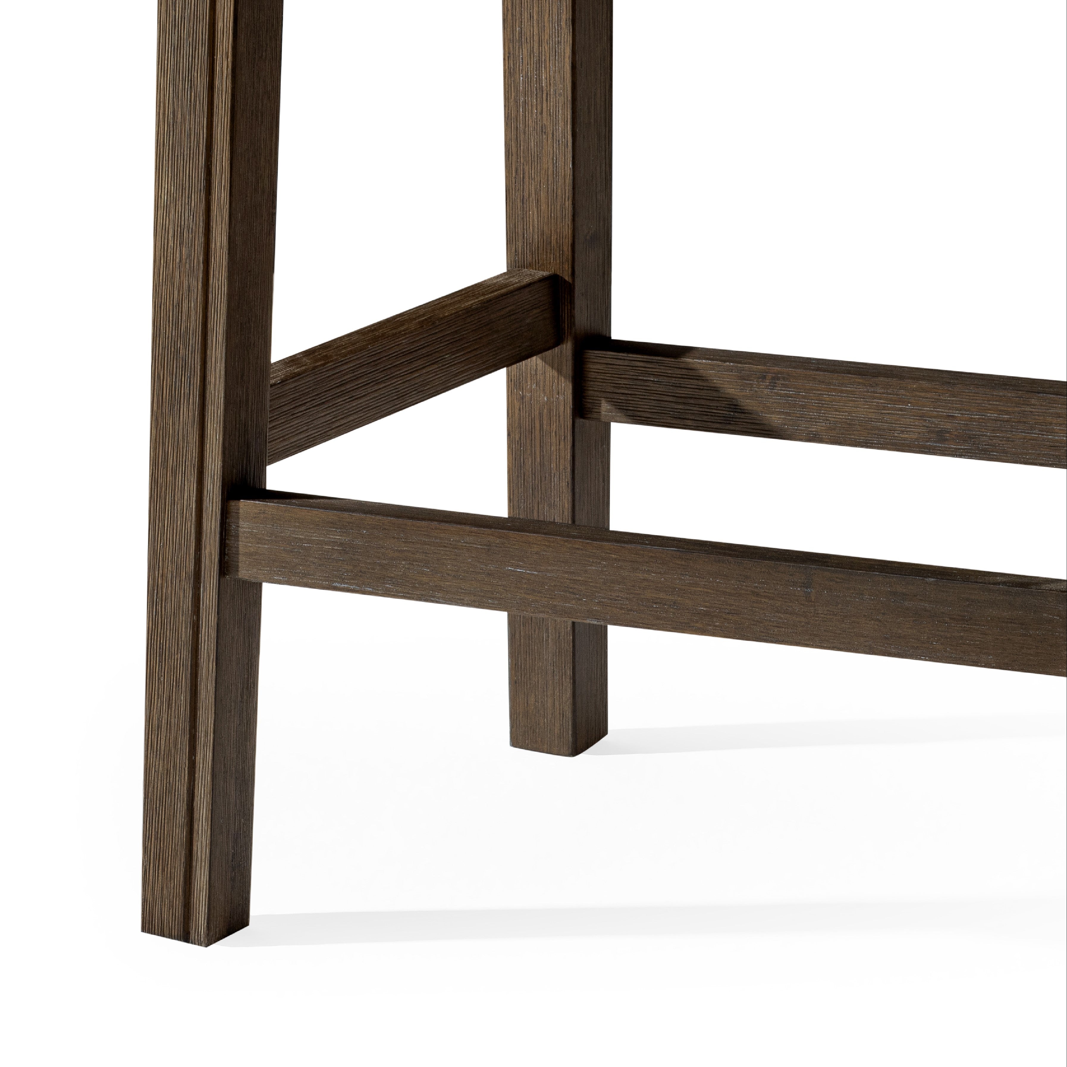 26" Adrien Saddle Counter Stool in Brown Finish with Brown Faux Leather in Stools by Maven Lane