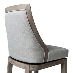 Vienna Swivel Counter Stool in Grey Finish with Grey Fabric in Stools by Maven Lane