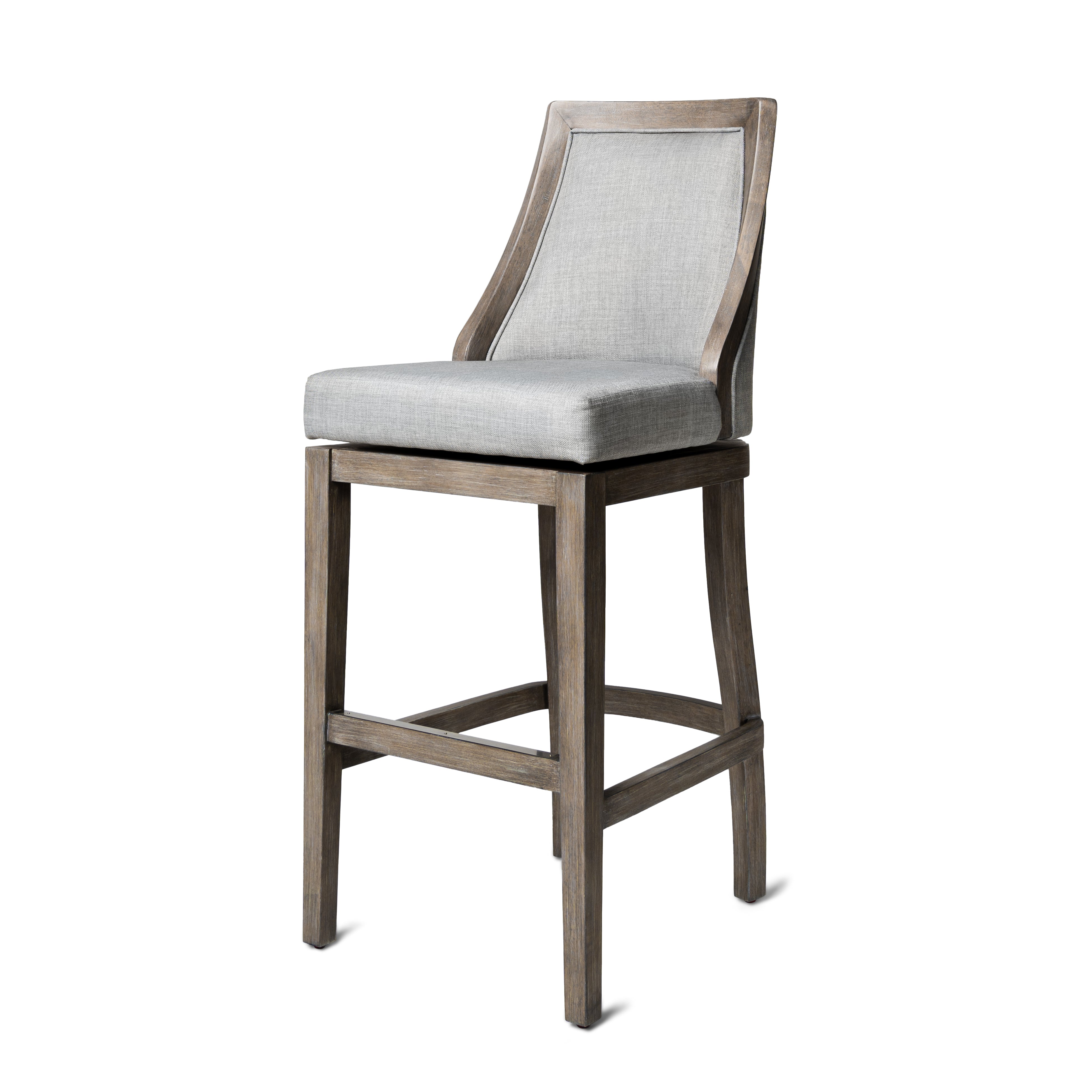 31" Vienna Bar Stool in Reclaimed Oak Finish with Ronan Stone Vegan Leather in Stools by Maven Lane