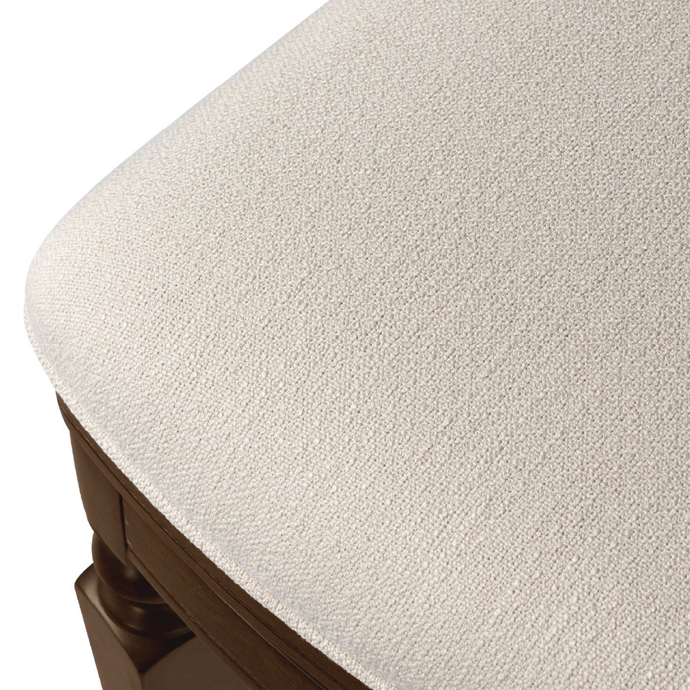 26" Highland Counter Stool in Brown Finish and Beige Fabric in by Maven Lane