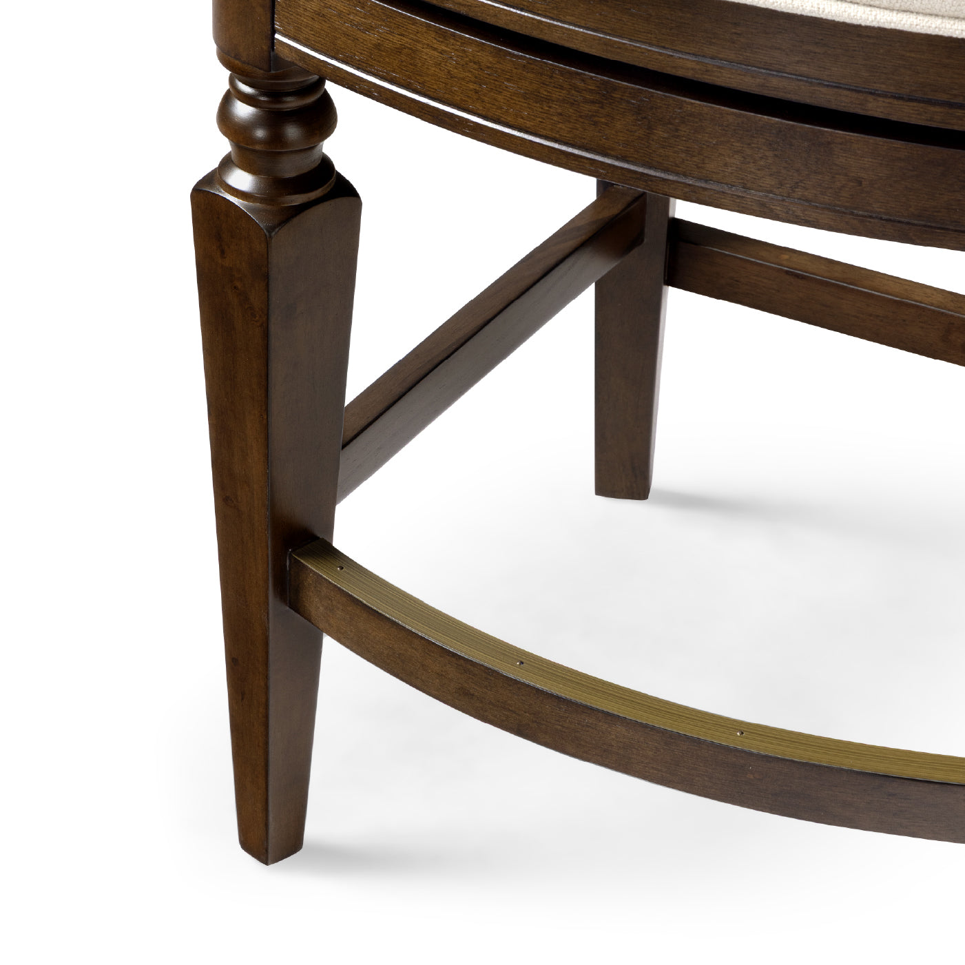 26" Highland Counter Stool in Brown Finish and Beige Fabric in by Maven Lane