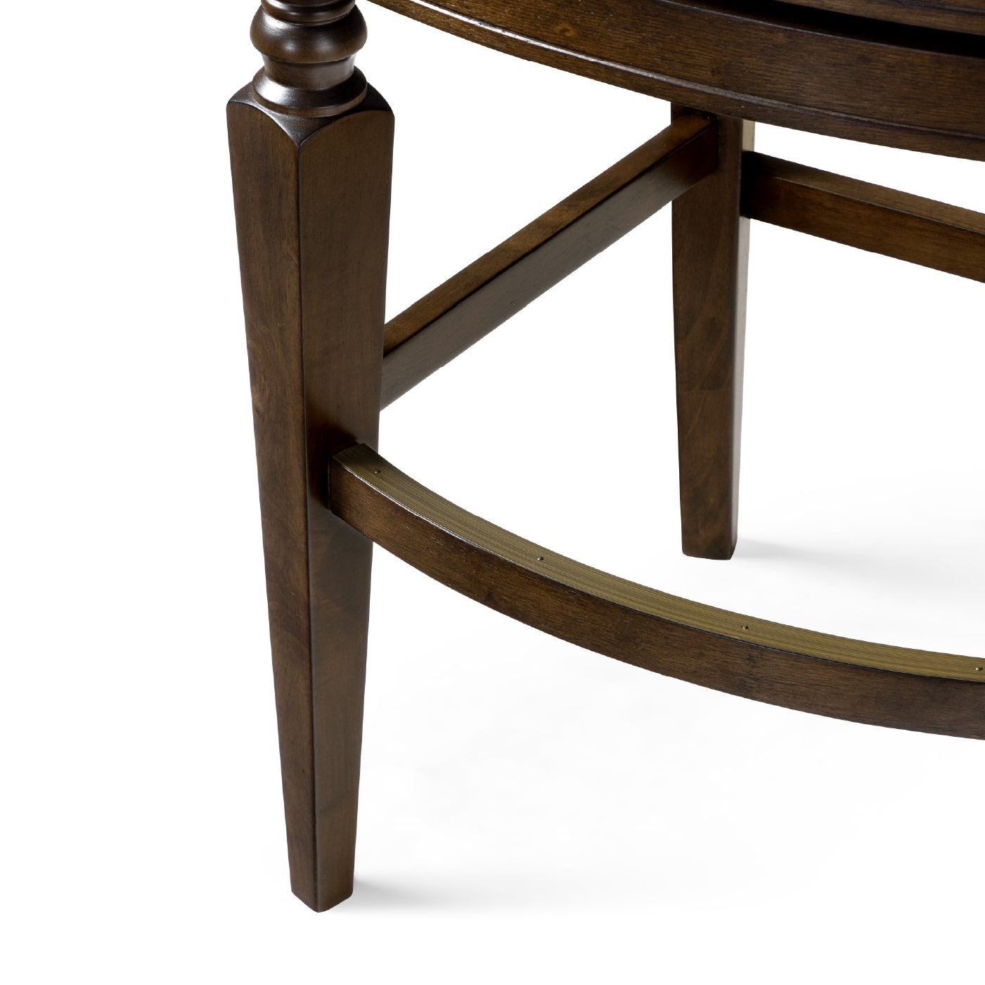 31" Highland Bar Stool in Brown Finish and Beige Fabric in by Maven Lane