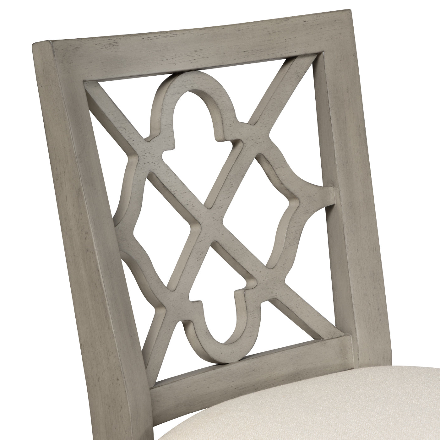 26" Highland Counter Stool in Grey Finish and Beige Fabric in by Maven Lane