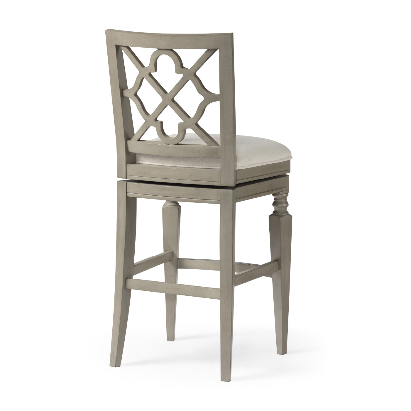 31" Highland Bar Stool in Grey Finish and Beige Fabric in by Maven Lane