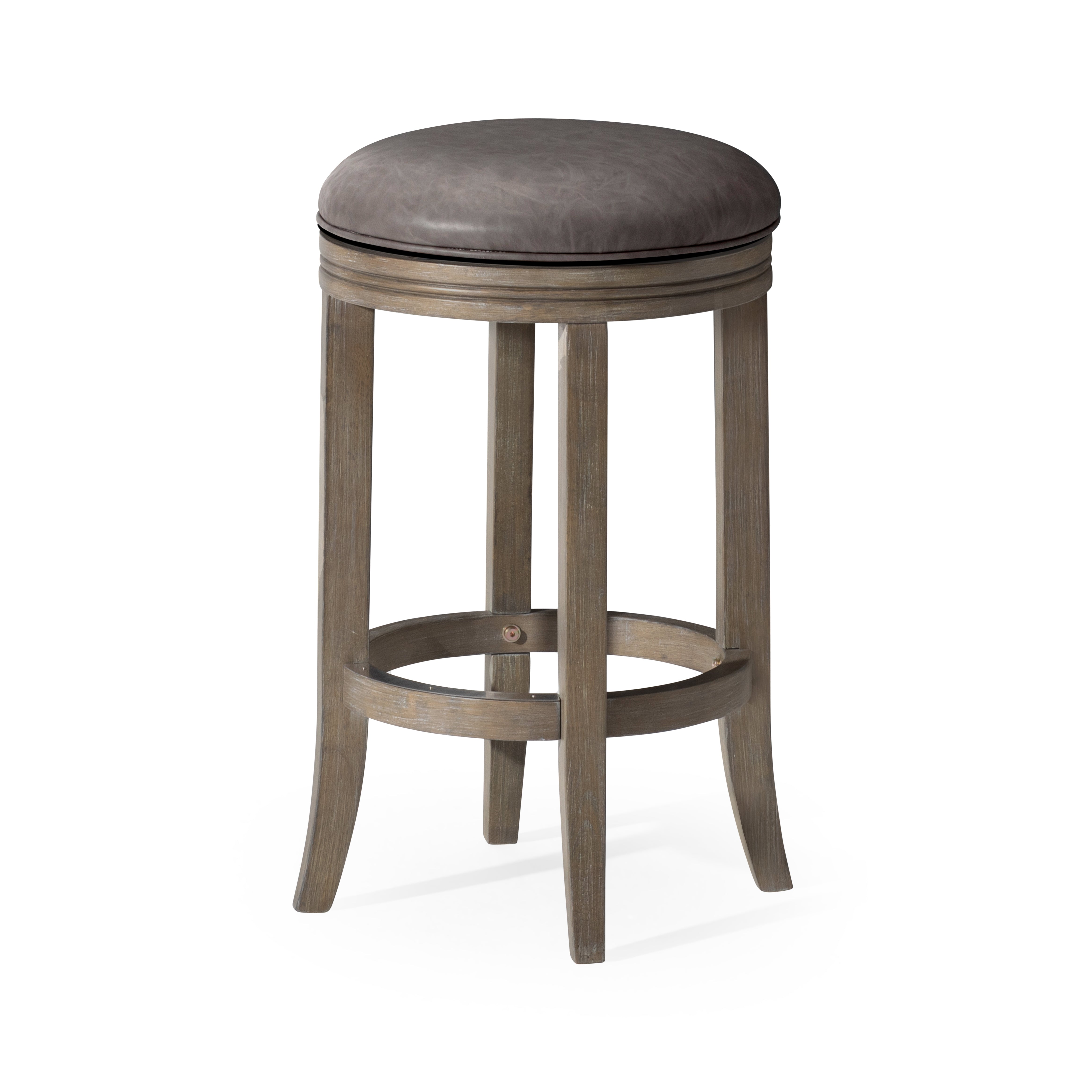 26" Eva Counter Height Kitchen Stool - Reclaimed Oak Finish with Ronan Stone Vegan Leather