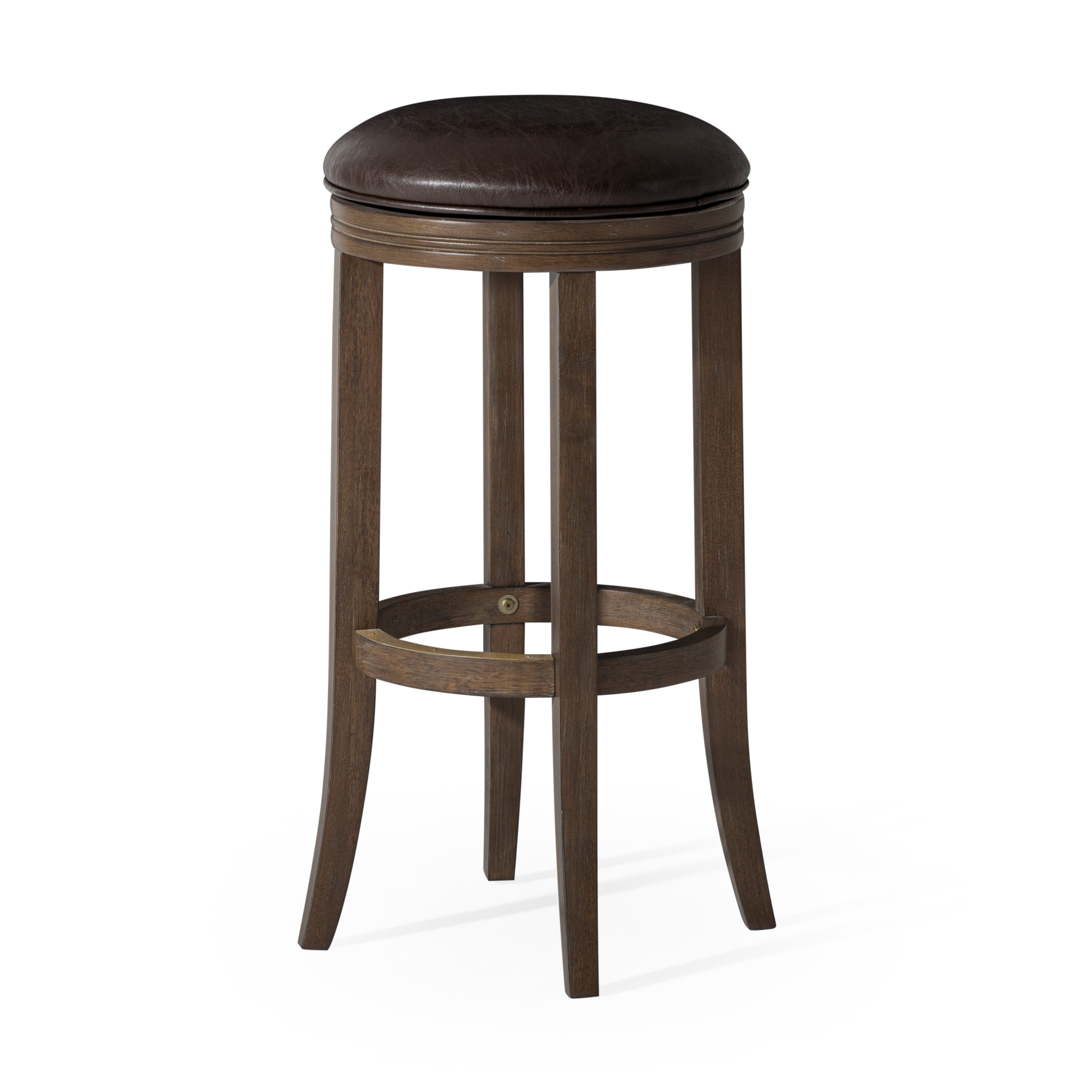 31" Eva Bar Stool in Walnut Finish with Marksman Saddle Vegan Leather in Stools by Maven Lane