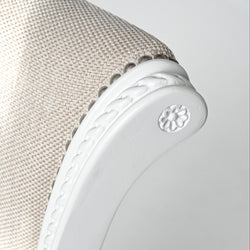 Pullman Bar Stool in White Finish with Cream Fabric Upholstery in Stools by Maven Lane