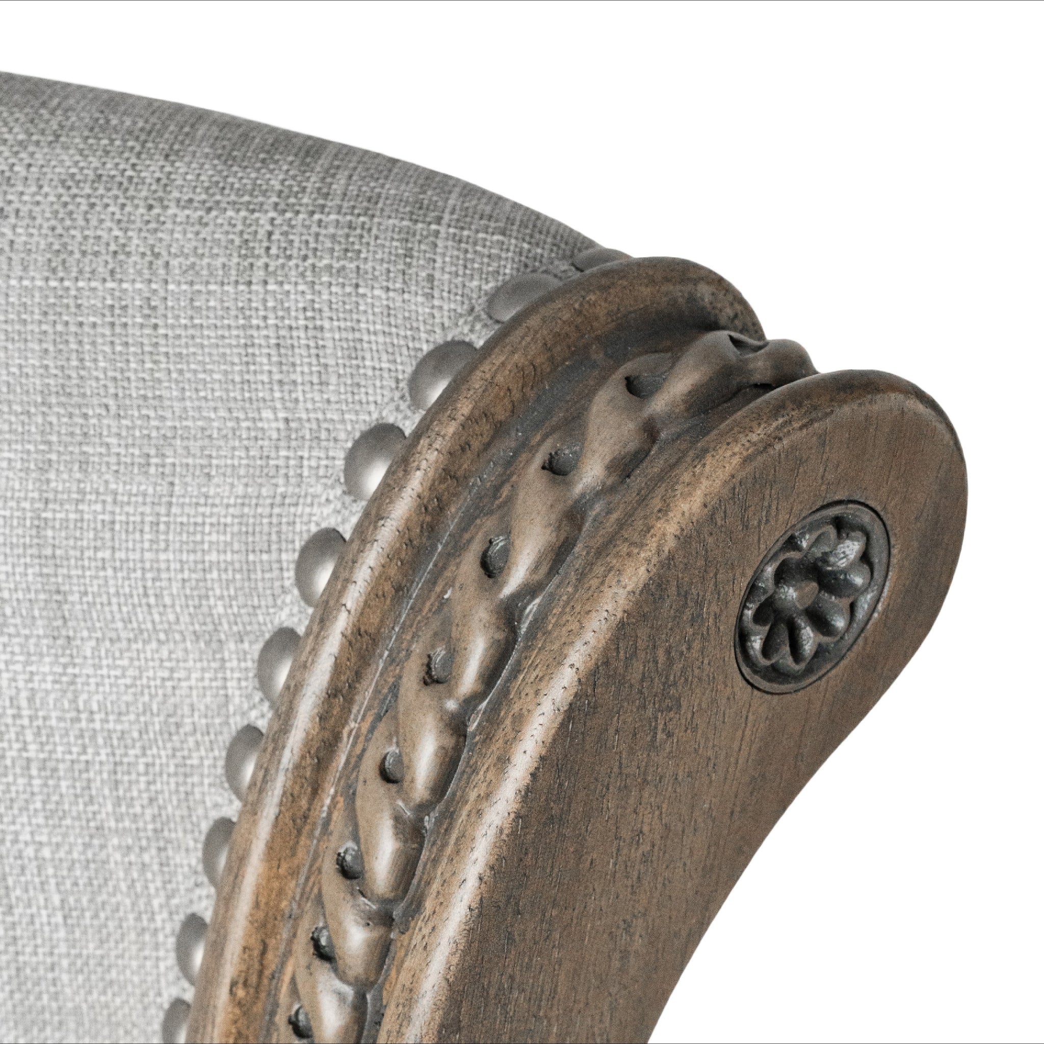 Pullman Bar Stool in Grey Finish with Grey Fabric in Stools by Maven Lane