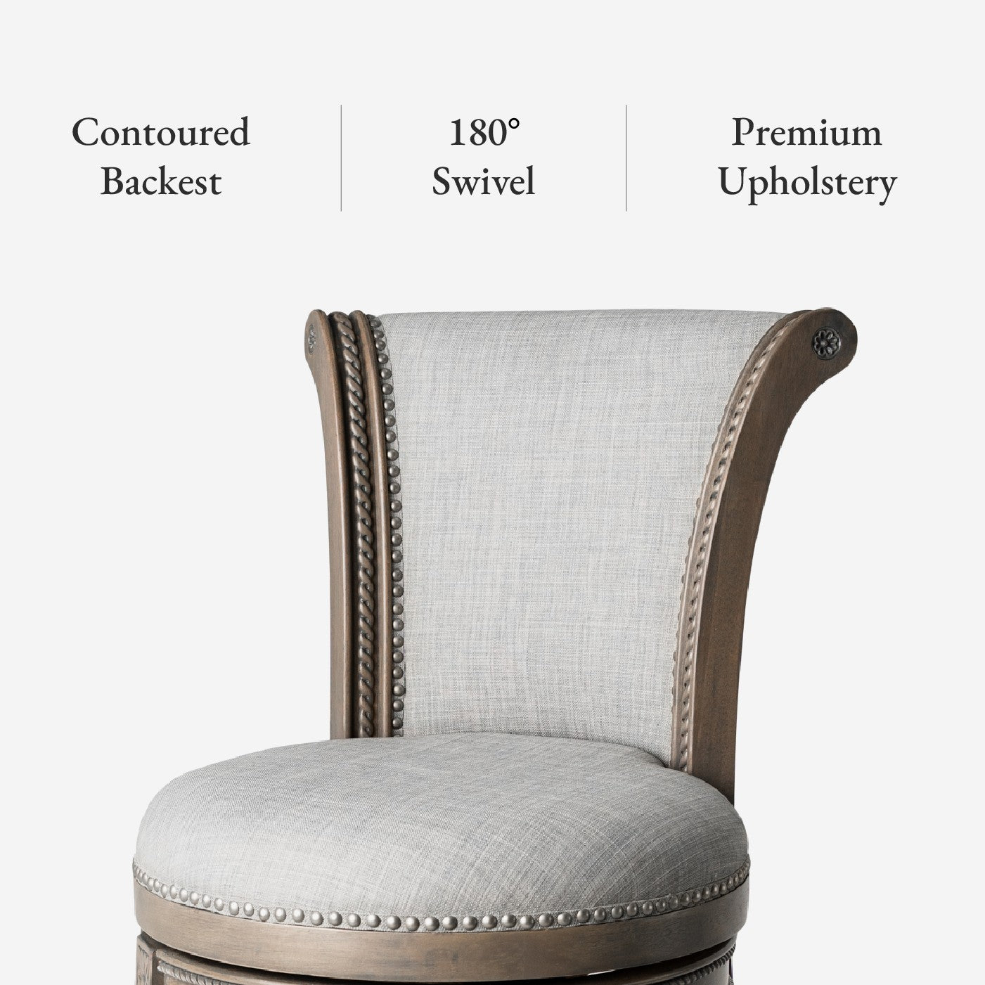 26" Pullman Counter Stool in Grey Finish with Grey Fabric in Stools by Maven Lane