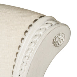 Pullman Bar Stool in Cream Finish and Cream Fabric in Stools by Maven Lane