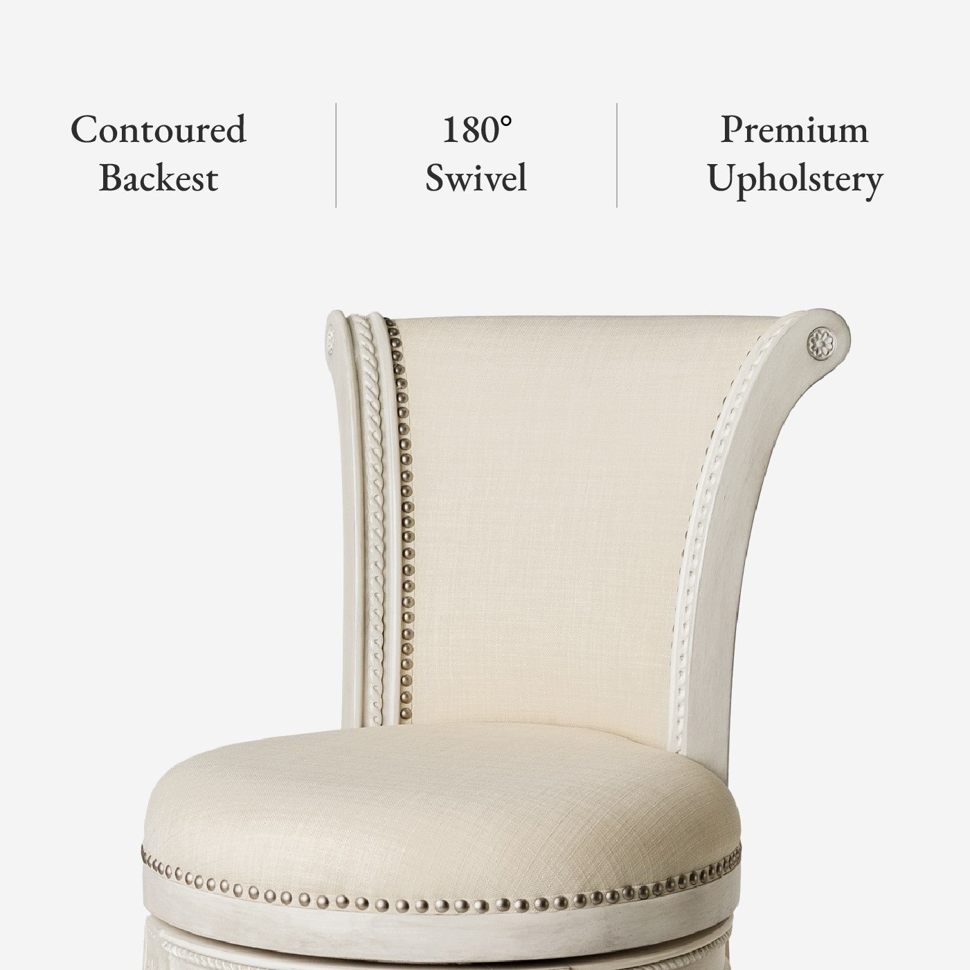 Pullman Counter Stool in Cream Finish and Cream Fabric Upholstery in Stools by Maven Lane