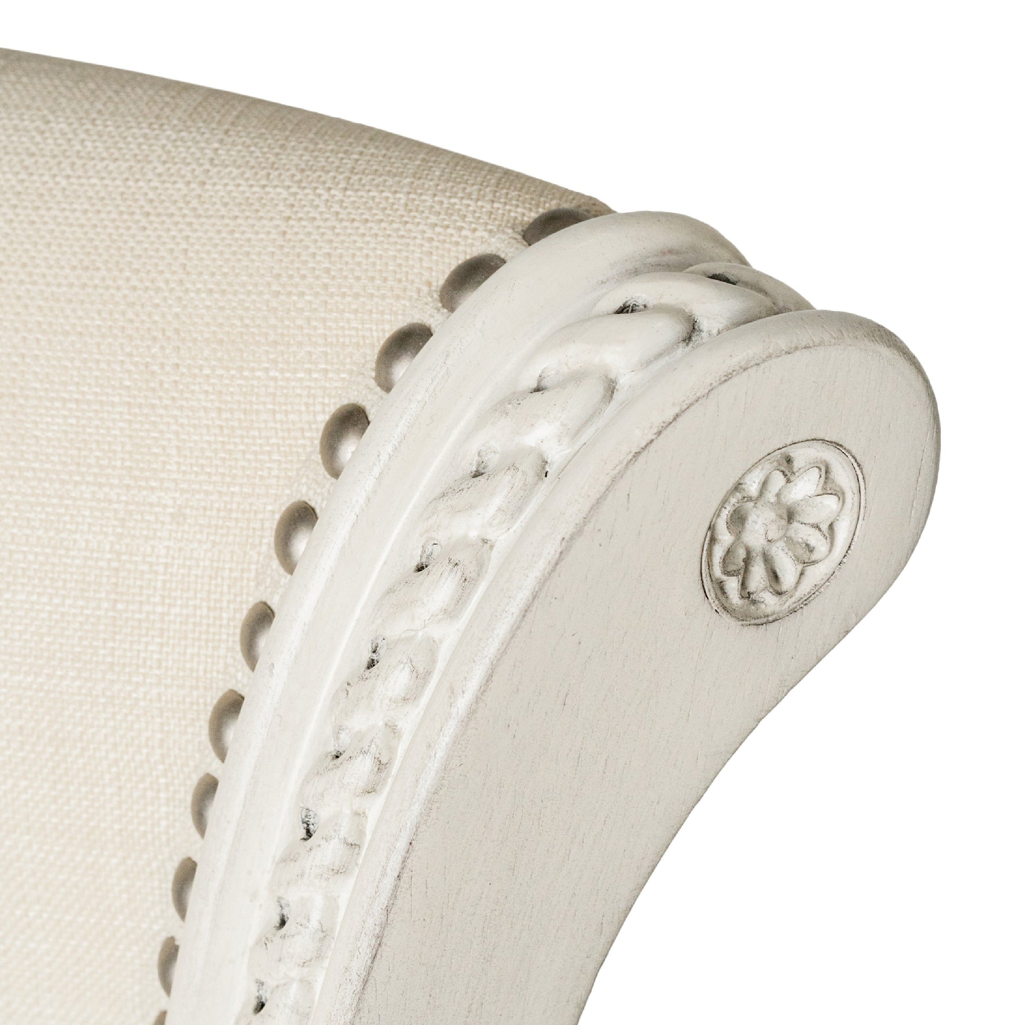 Pullman Counter Stool in Cream Finish and Cream Fabric Upholstery in Stools by Maven Lane