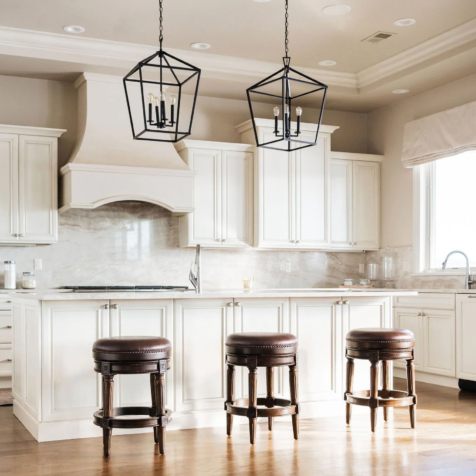 31" Pullman Backless Bar Stool in Dark Brown Finish with Brown Faux Leather (Set of 4) in Stools by Maven Lane