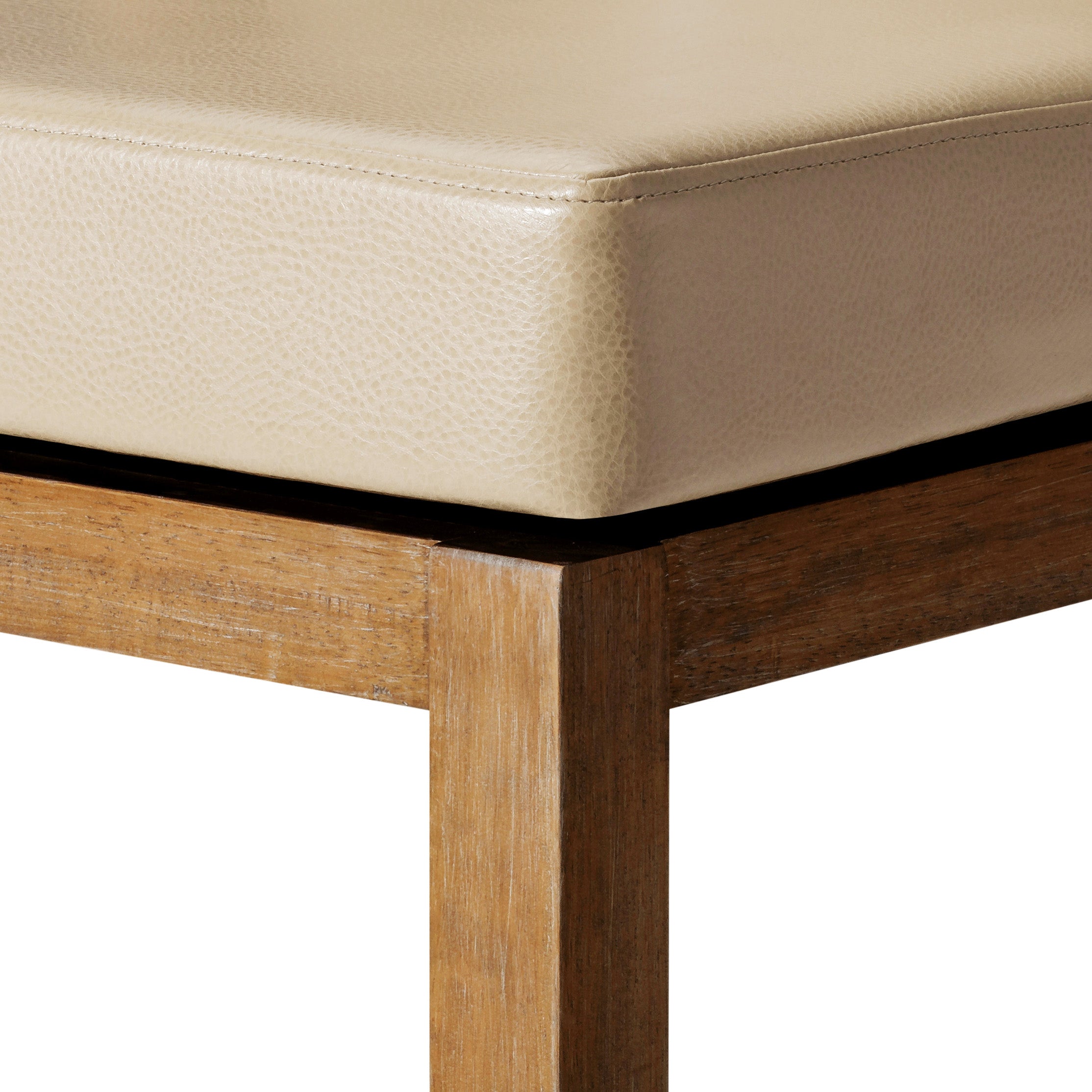 Vienna Swivel Bar Stool in Brown Finish with Beige Faux Leather in Stools by Maven Lane