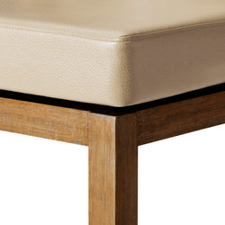 Vienna Swivel Counter Stool in Light Brown Finish with Beige Faux Leather in Stools by Maven Lane