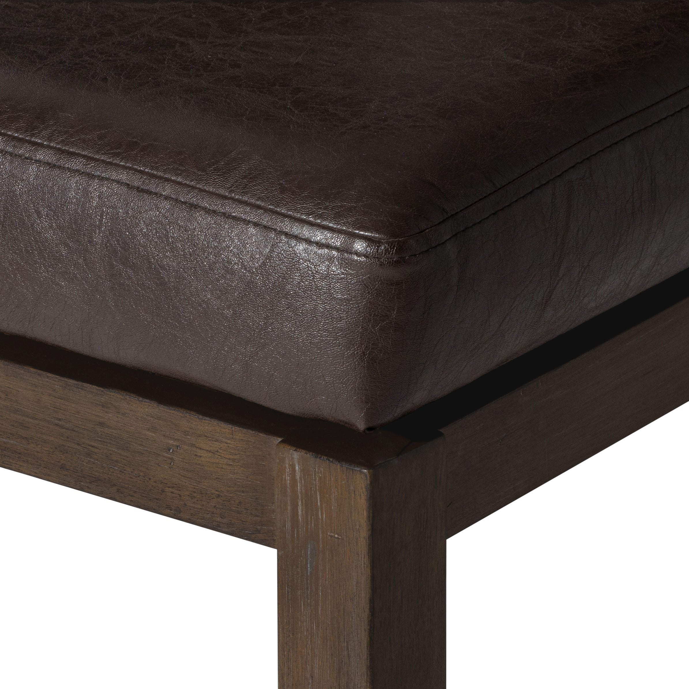 26" Vienna Swivel Counter Stool in Brown Finish with Brown Faux Leather in Stools by Maven Lane