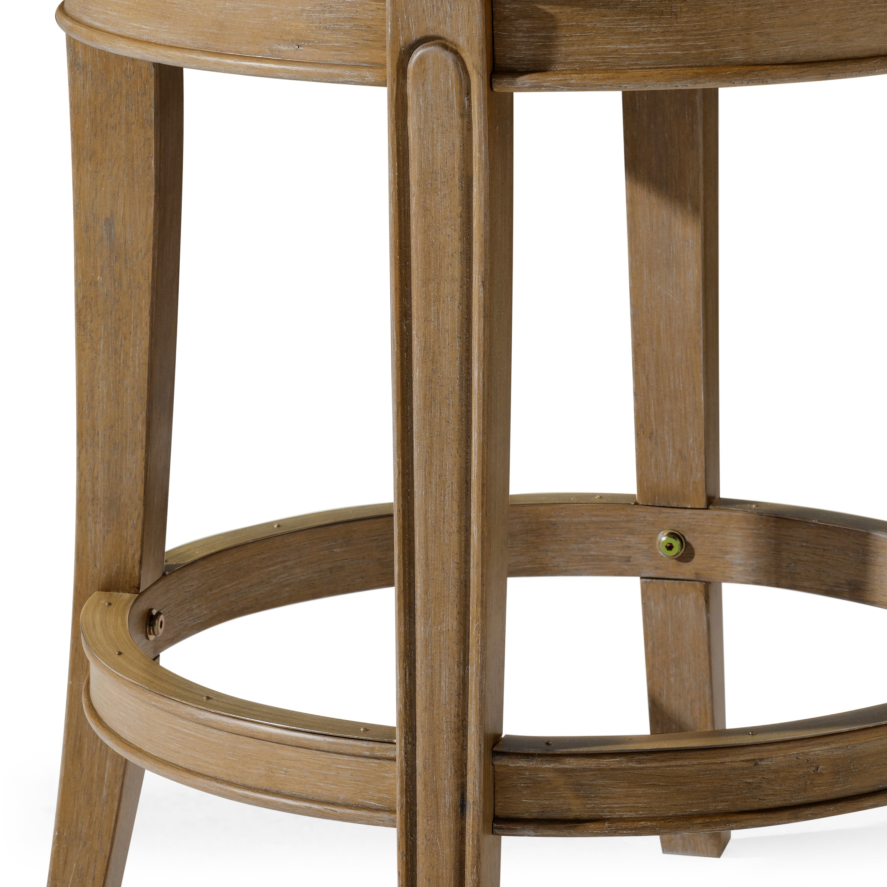 26" Alexander Backless Counter Stool in Brown Finish with Beige Faux Leather Upholstery in Stools by Maven Lane