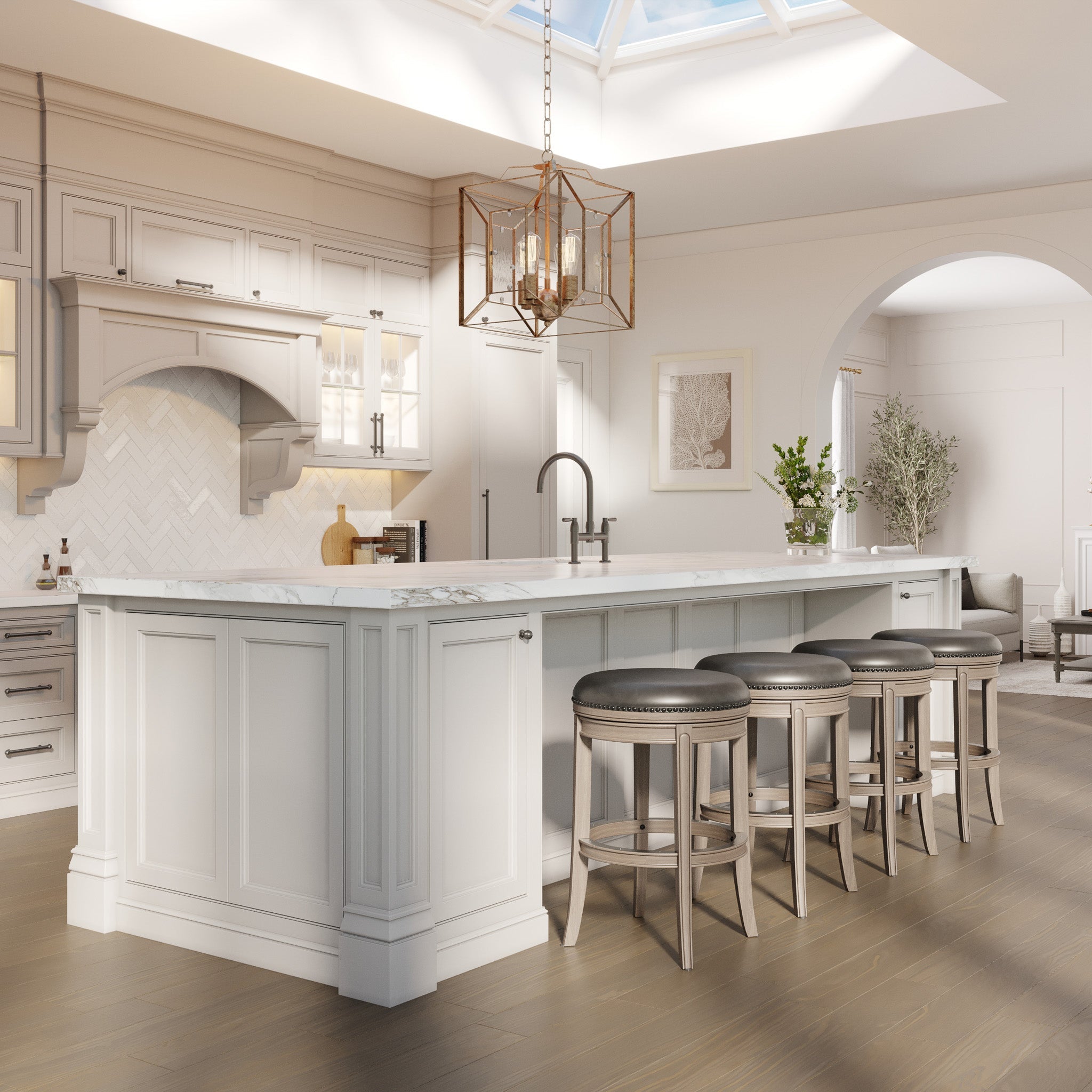 31" Alexander Backless Bar Stool in Grey Finish with Grey Faux Leather Upholstery in Stools by Maven Lane