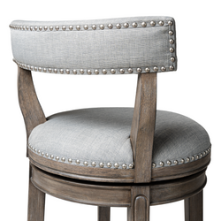 Alexander Counter Stool in Grey Finish with Grey Fabric Upholstery in Stools by Maven Lane