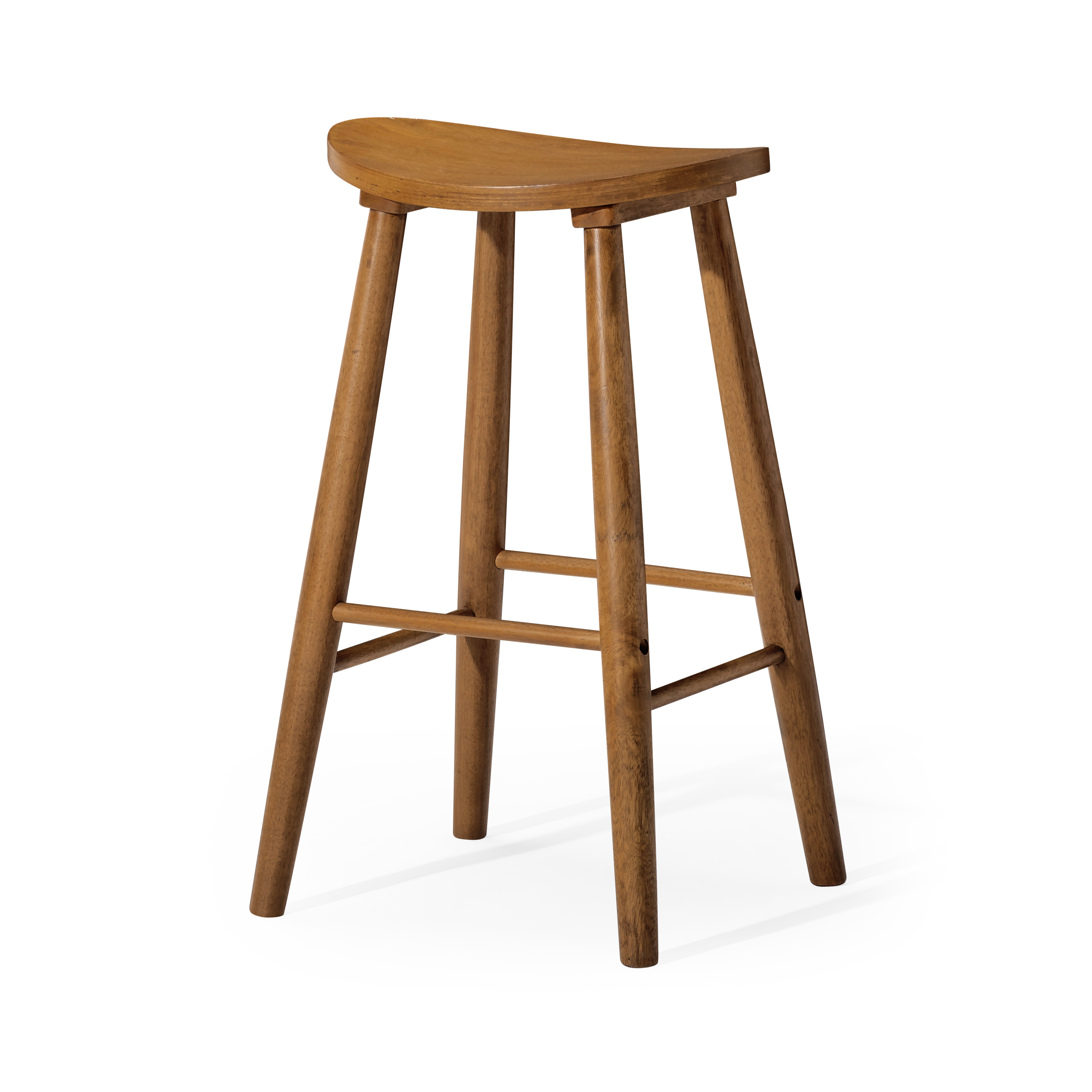 30" Luna Bar Stool in Rustic Natural Wood Finish in Stools by Maven Lane