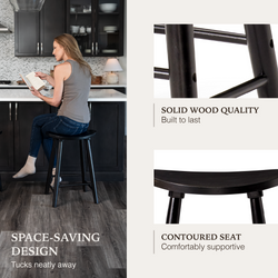 Luna Counter Stool in Black Finish in Stools by Maven Lane