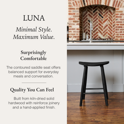 Luna Counter Stool in Black Finish in Stools by Maven Lane