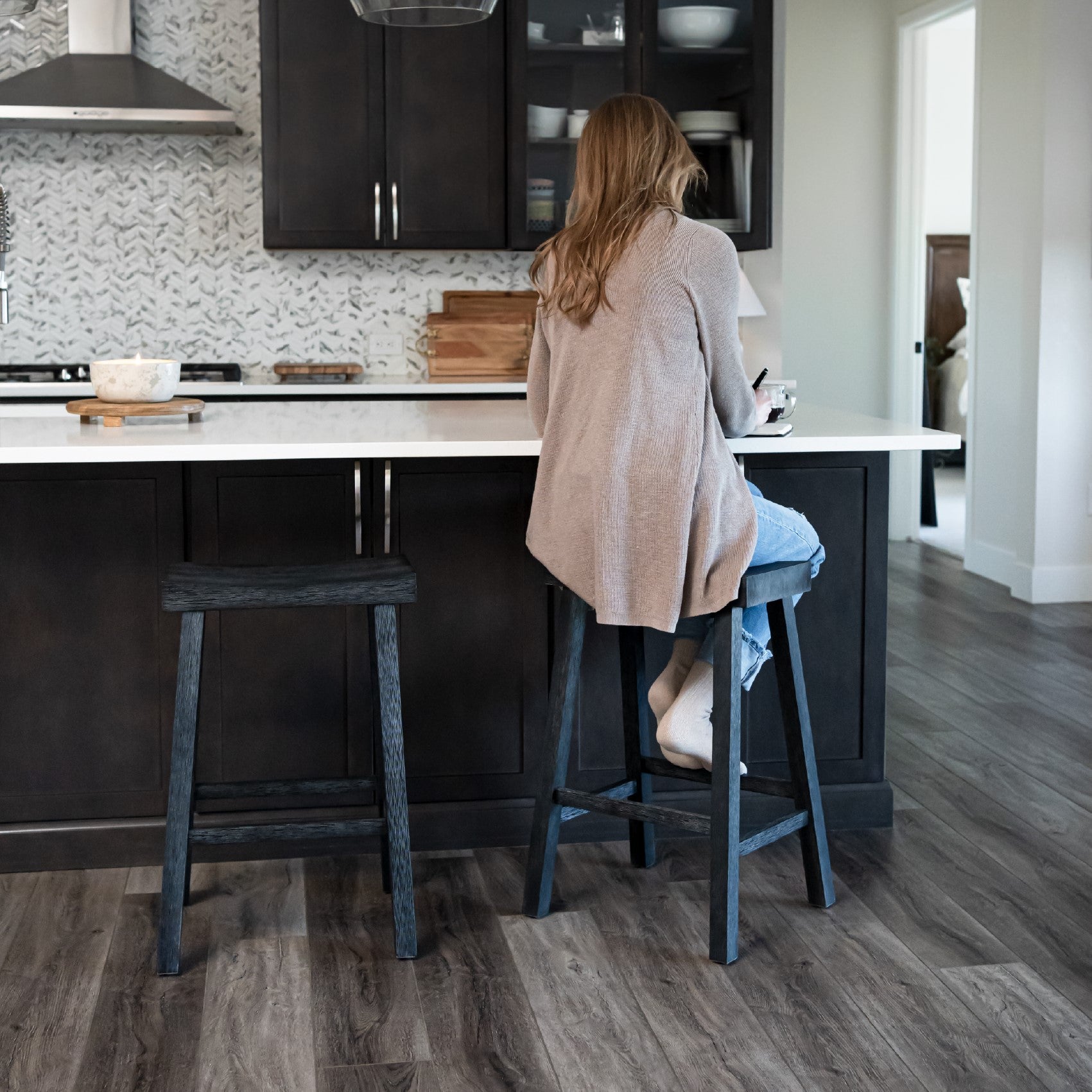 26" Vincent Counter Stool in Black Finish (Set of 4) in Stools by Maven Lane
