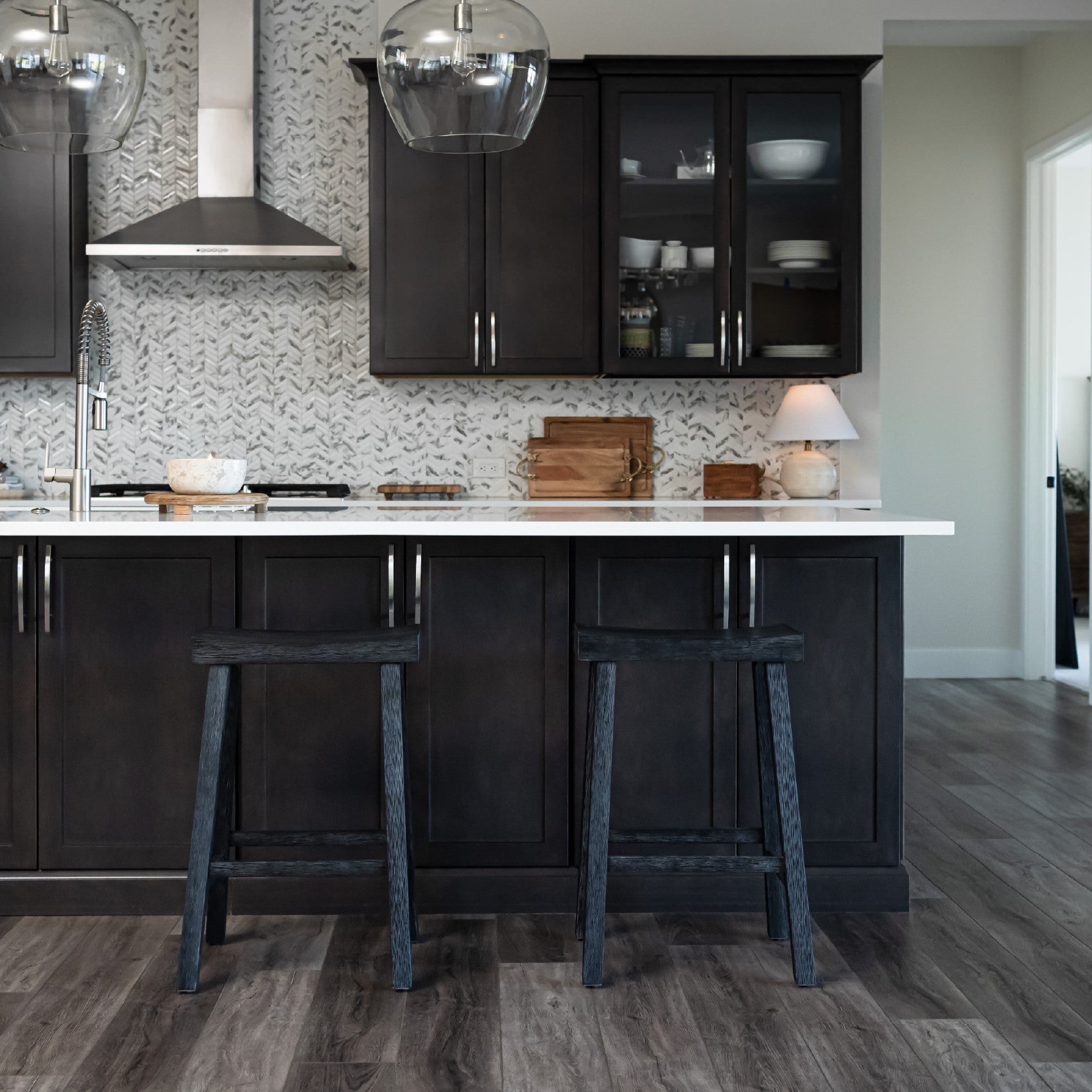 26" Vincent Counter Stool in Black Finish (Set of 4) in Stools by Maven Lane