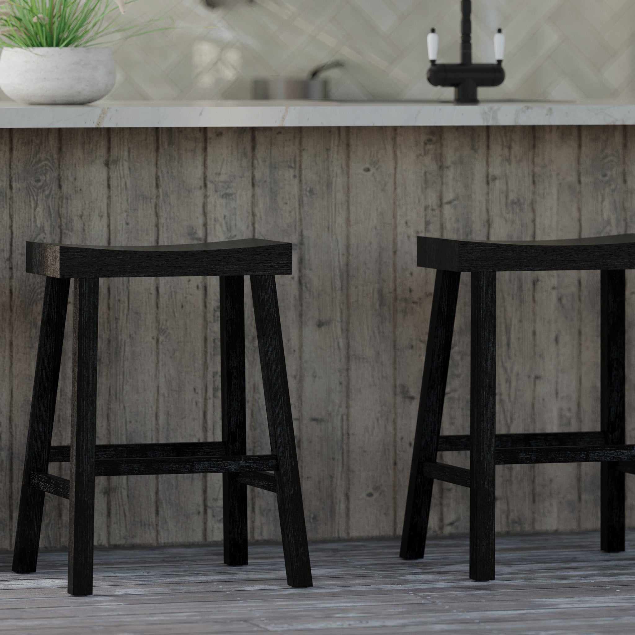 Black counter bar discount stools