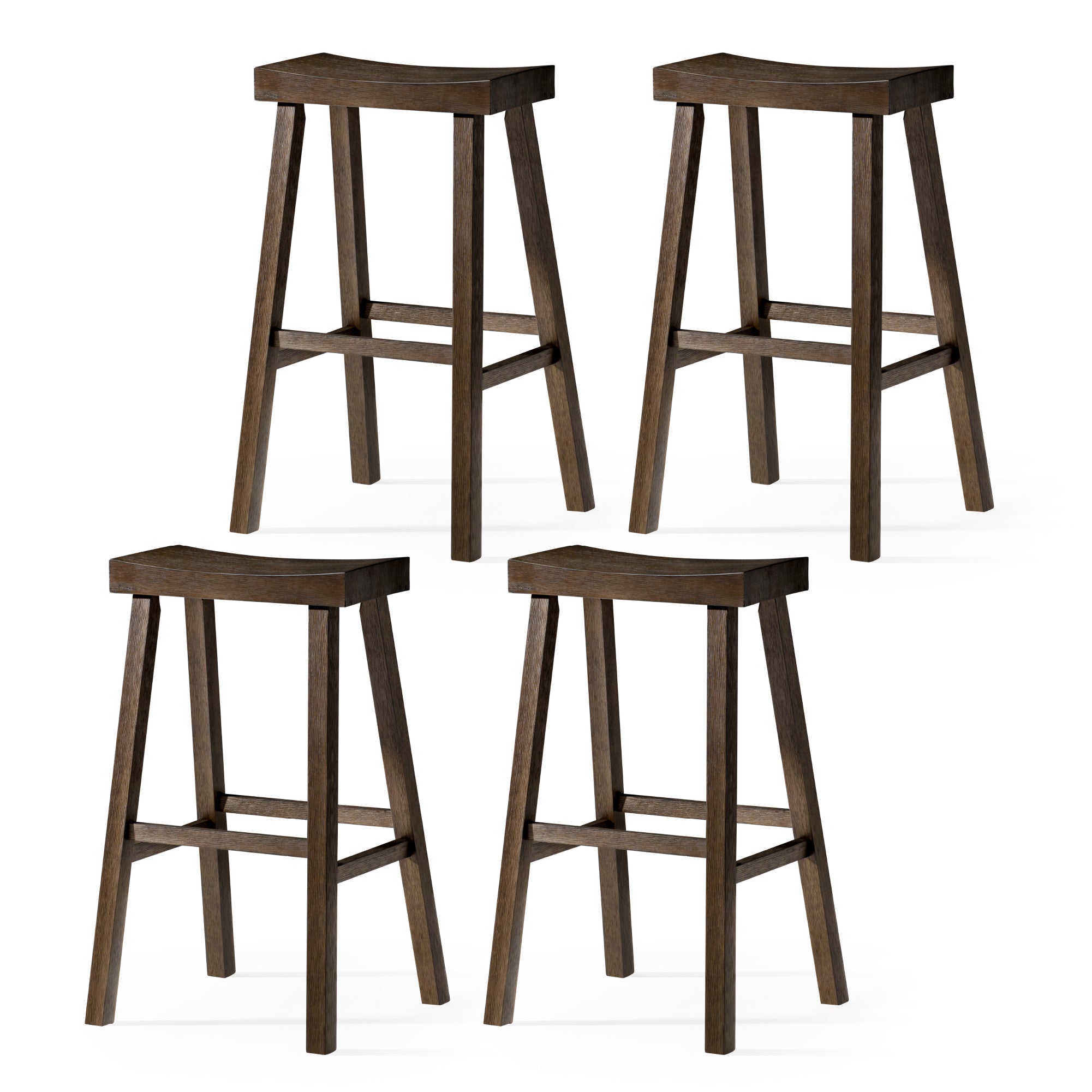 31" Vincent Bar Stool in Brown Finish (Set of 4) in Stools by Maven Lane