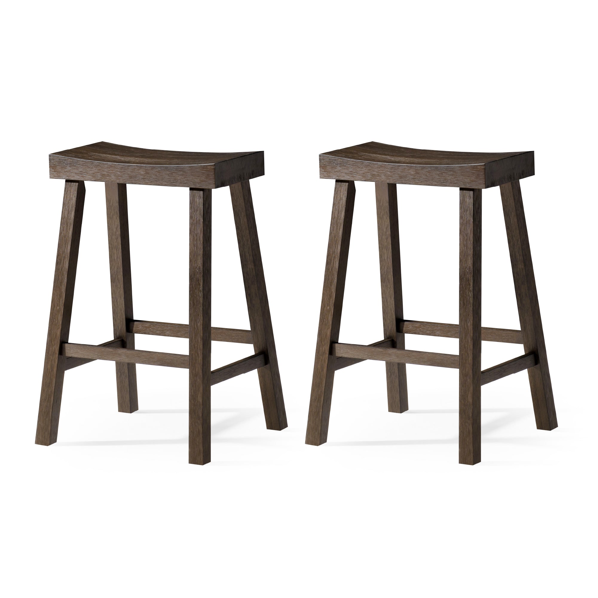 26" Vincent Counter Stool in Brown Finish (Set of 2) in Stools by Maven Lane
