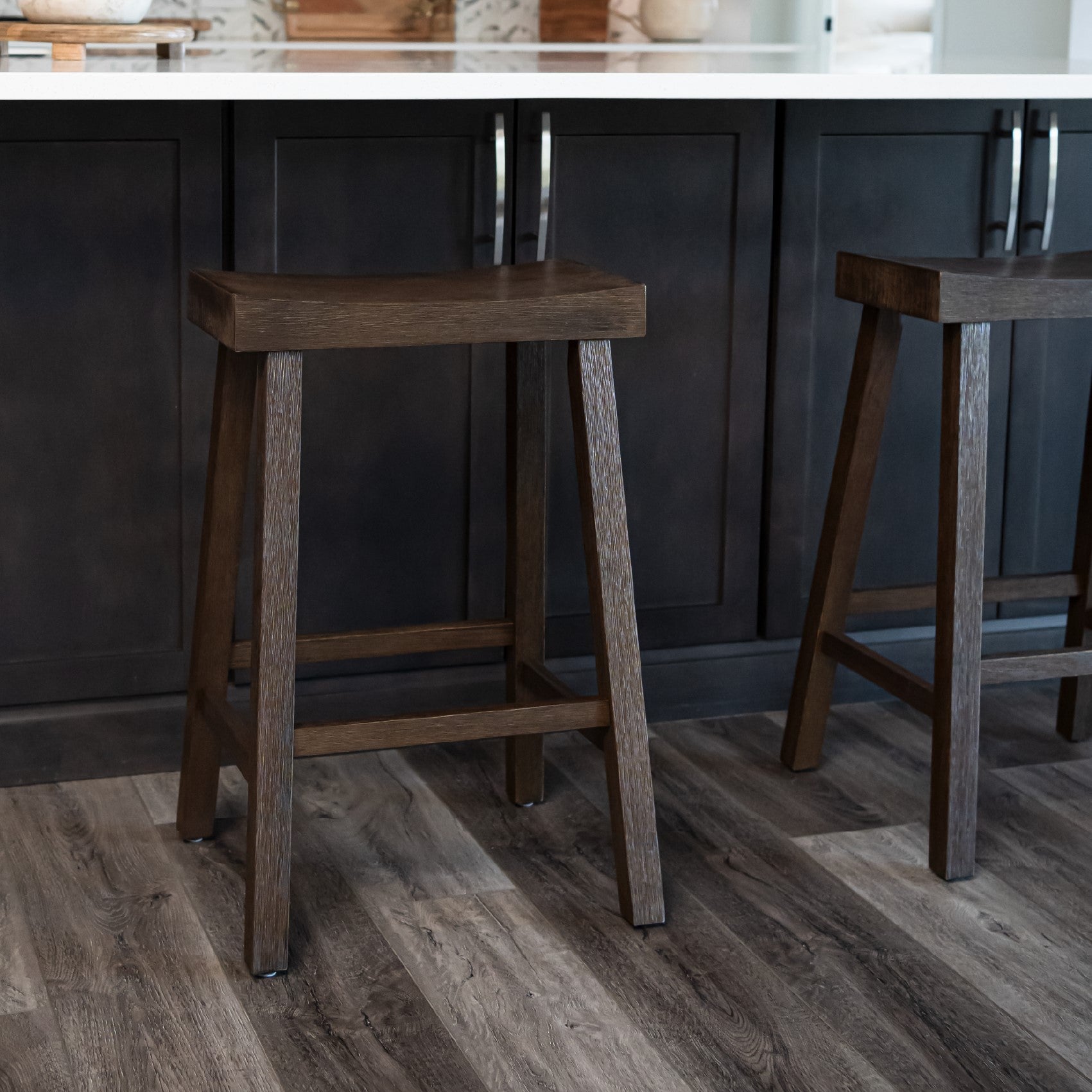27" Vincent Counter Stool in Antiqued Brown Finish