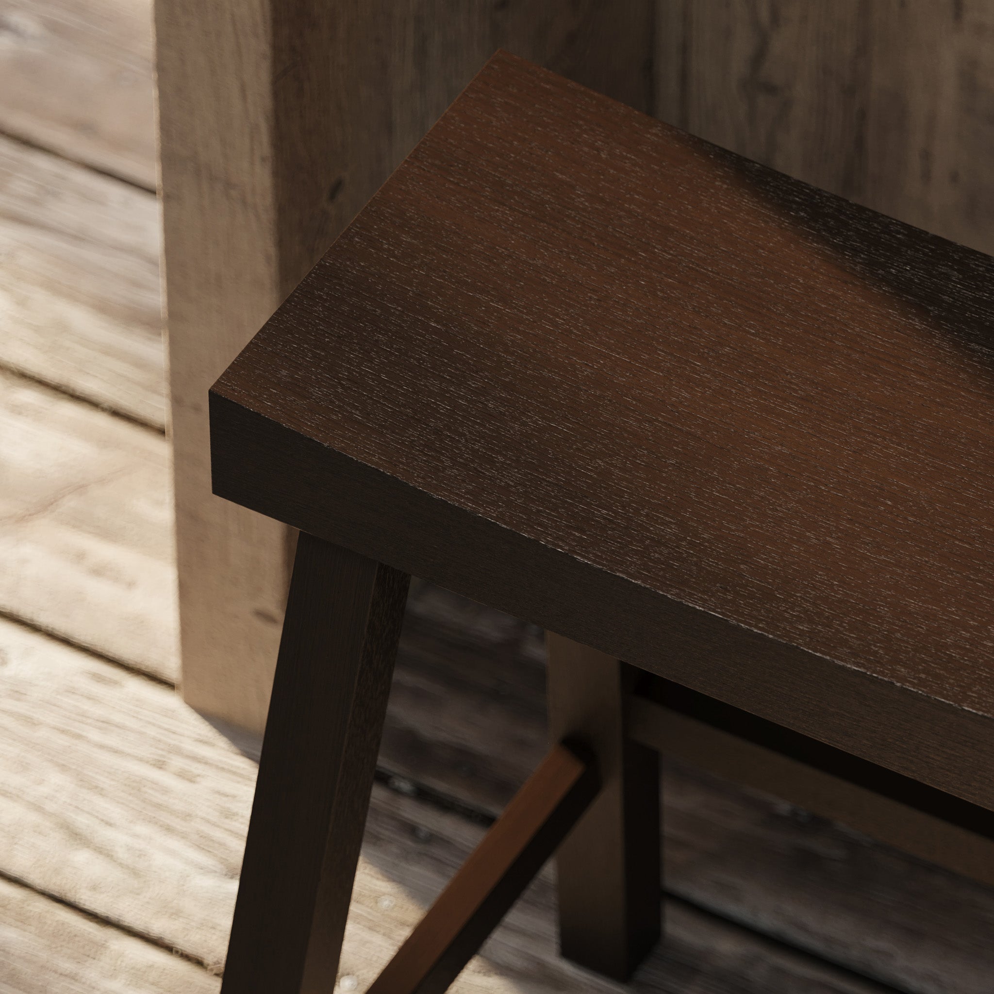 Vincent Counter Stool in Antiqued Brown Finish in Stools by Maven Lane