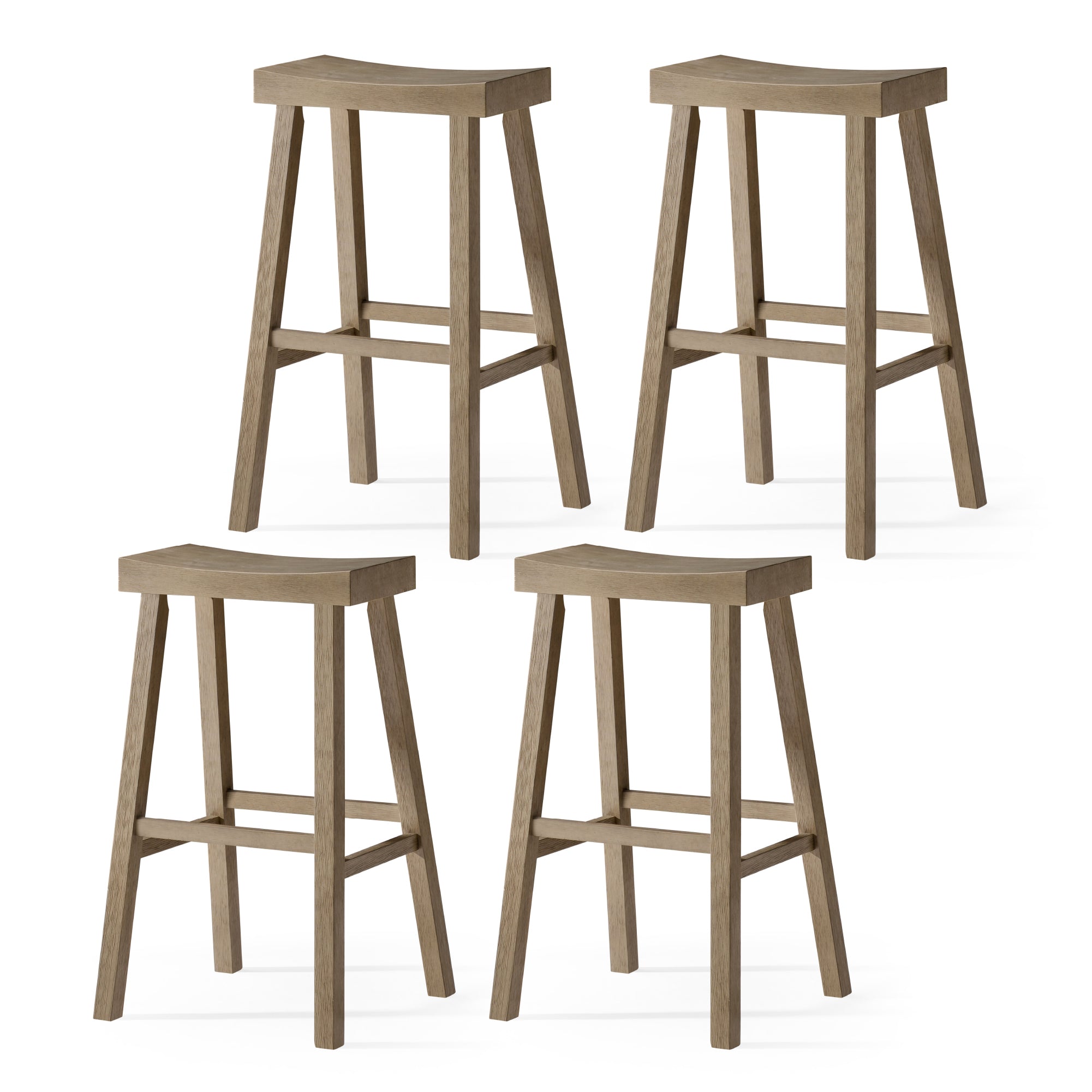 31" Vincent Bar Stool in Grey Finish (Set of 4) in Stools by Maven Lane