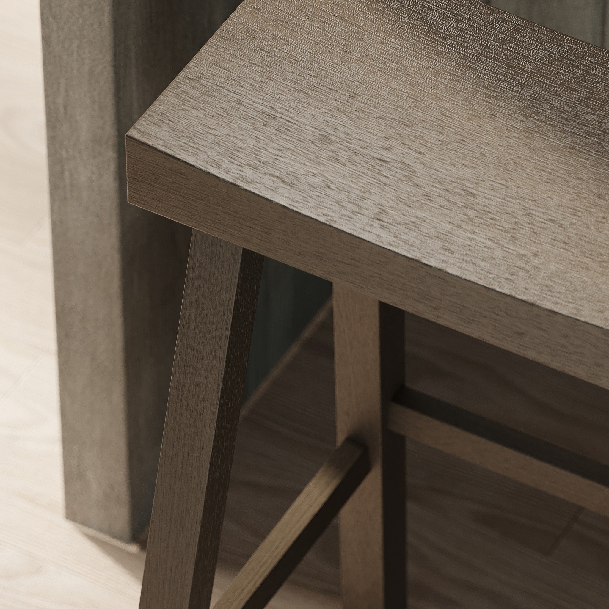 Vincent Bar Stool in Antiqued Grey Finish in Stools by Maven Lane