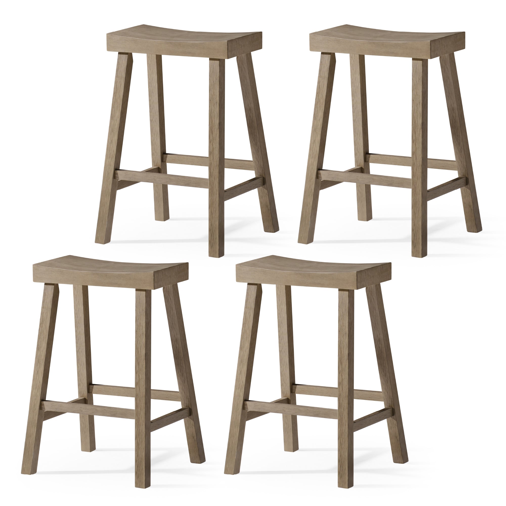 26" Vincent Counter Stool in Grey Finish (Set of 4) in Stools by Maven Lane