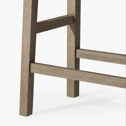 Emerson Counter Stool In Grey Finish & Grey Woven Leather Seat in Stools by Maven Lane