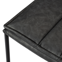 Gerard Counter Stool in Black Finish with Dark Grey Faux Leather in Stools by Maven Lane
