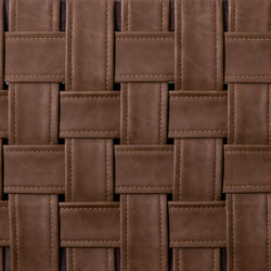 Noah Counter Stool In Brown Finish & Brown Woven Faux Leather Seat in Stools by Maven Lane