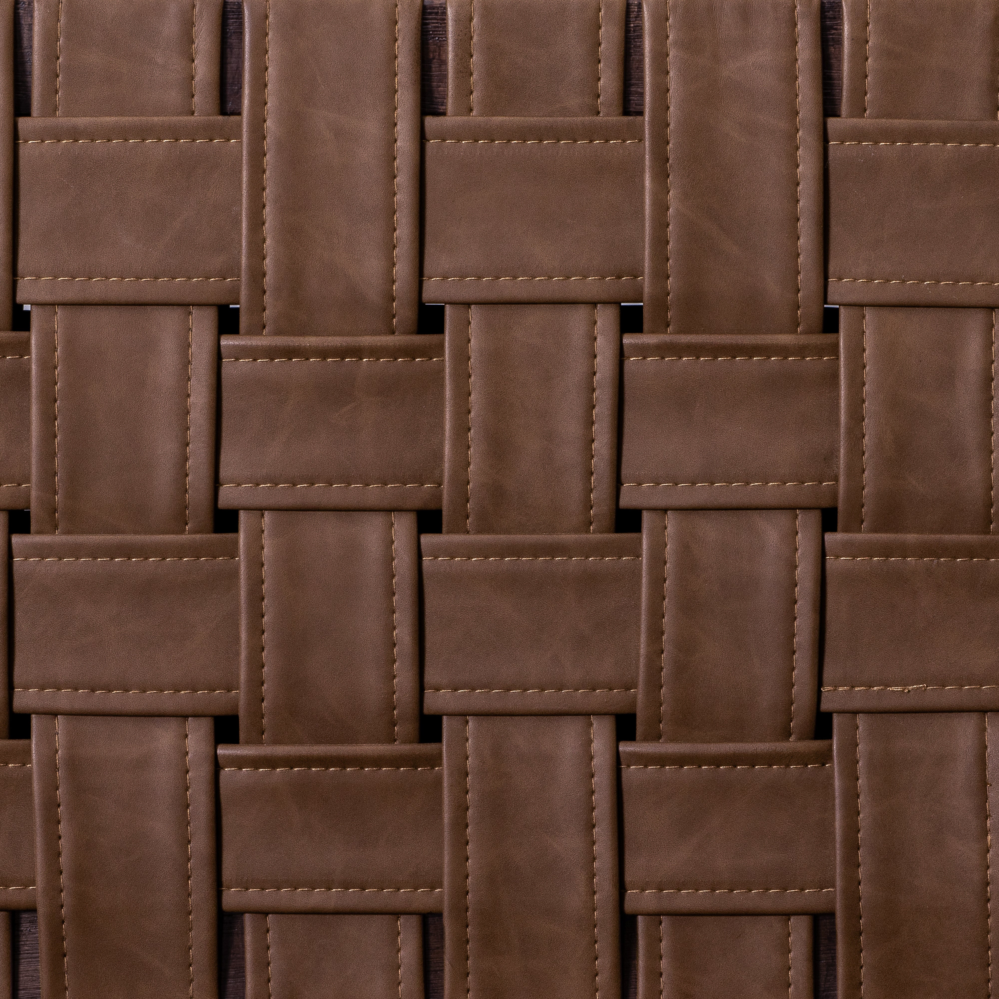 26" Noah Counter Stool In Brown Finish & Brown Woven Faux Leather Seat (Set of 2) in Stools by Maven Lane