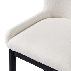 Gia Counter Stool in Black Finish and White Fabric in Stools by Maven Lane